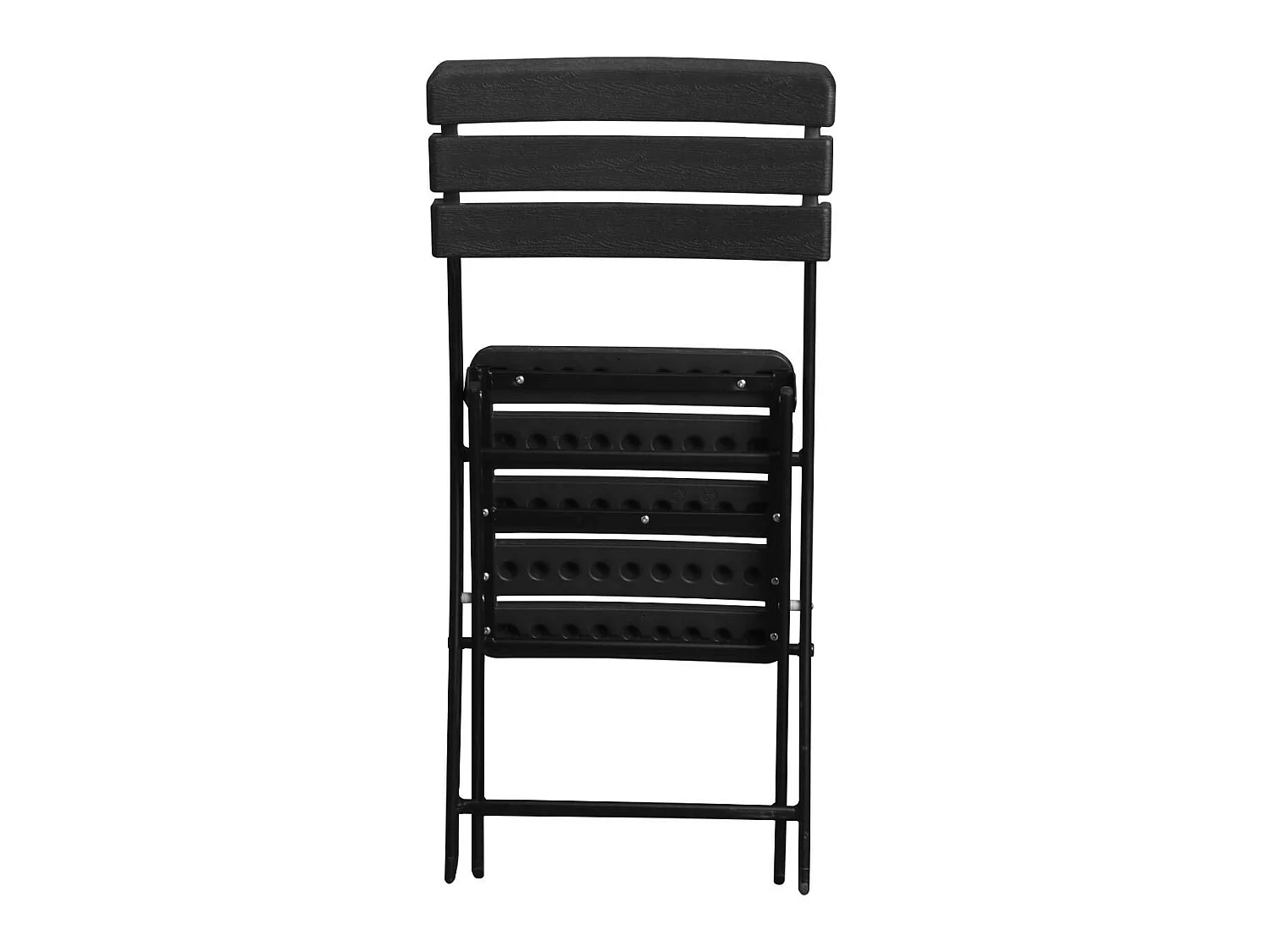 Pack 2 Sillas Plegables Efecto Madera Negro 55x46x81cm 7house