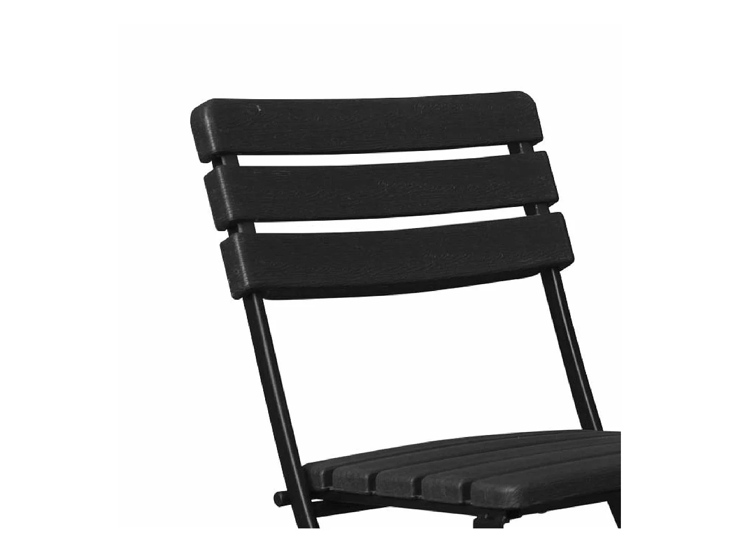 Pack 2 Sillas Plegables Efecto Madera Negro 55x46x81cm 7house