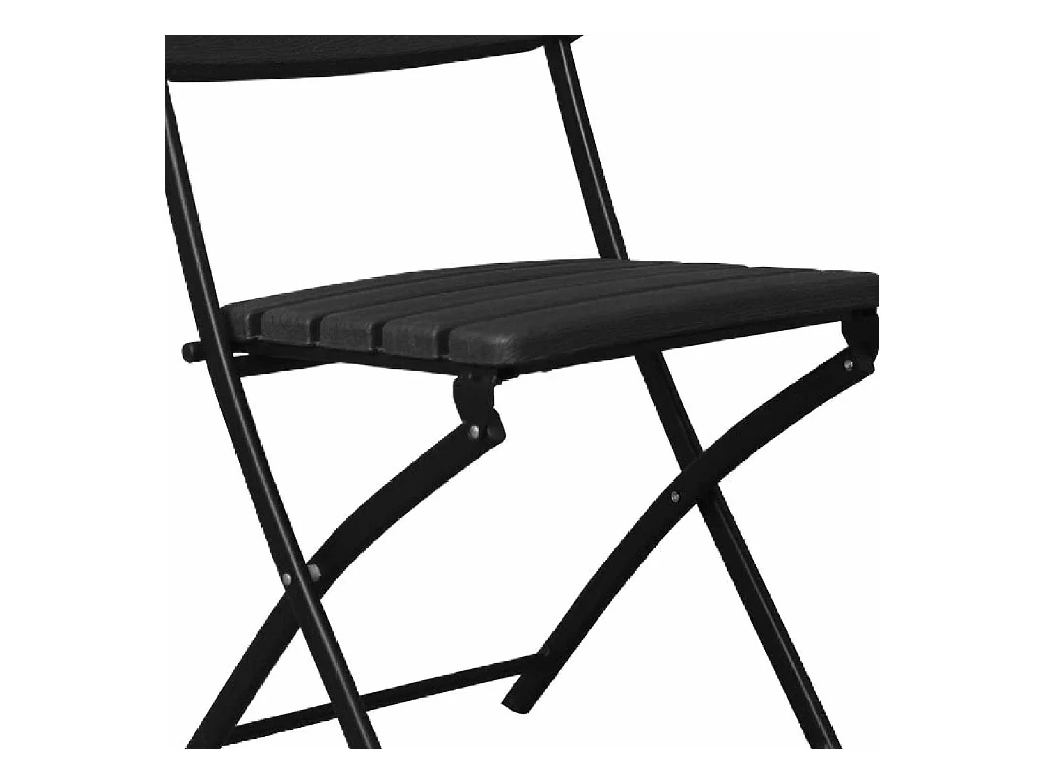 Pack 2 Sillas Plegables Efecto Madera Negro 55x46x81cm 7house