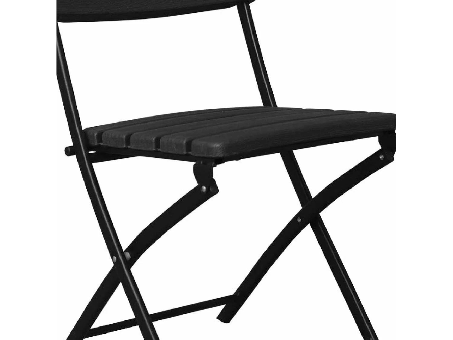 Pack 2 Sillas Plegables Efecto Madera Negro 55x46x81cm 7house