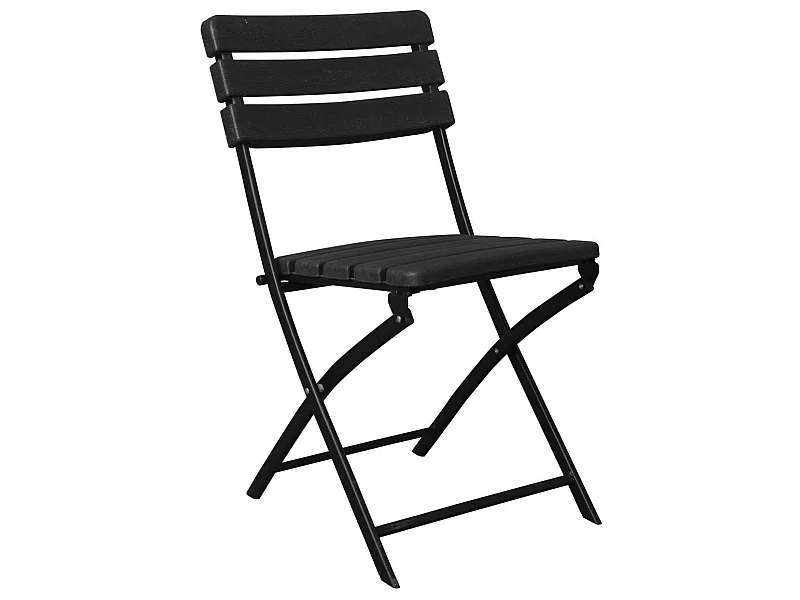 Silla Plegable Efecto Madera Negro 55x46x81cm 7house