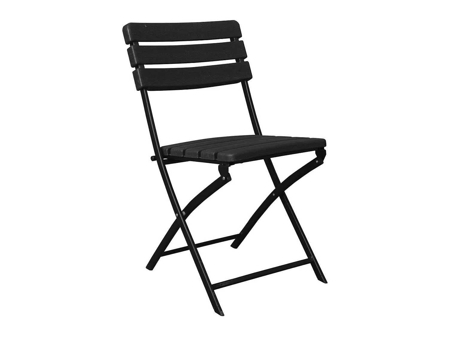 Chaise pliante effet bois noir 55x46x81cm 7house