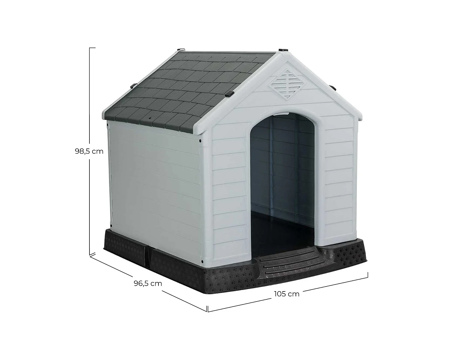Caseta de Resina para Perros 98,5x105x96,5cm 7house