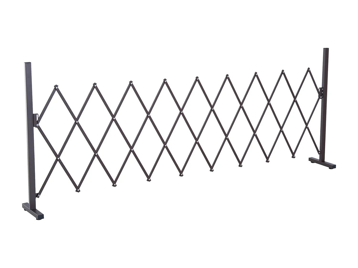 Barrière extensible rétractable barrière de sécurité 250L x 31l x 104H cm alu métal chocolat