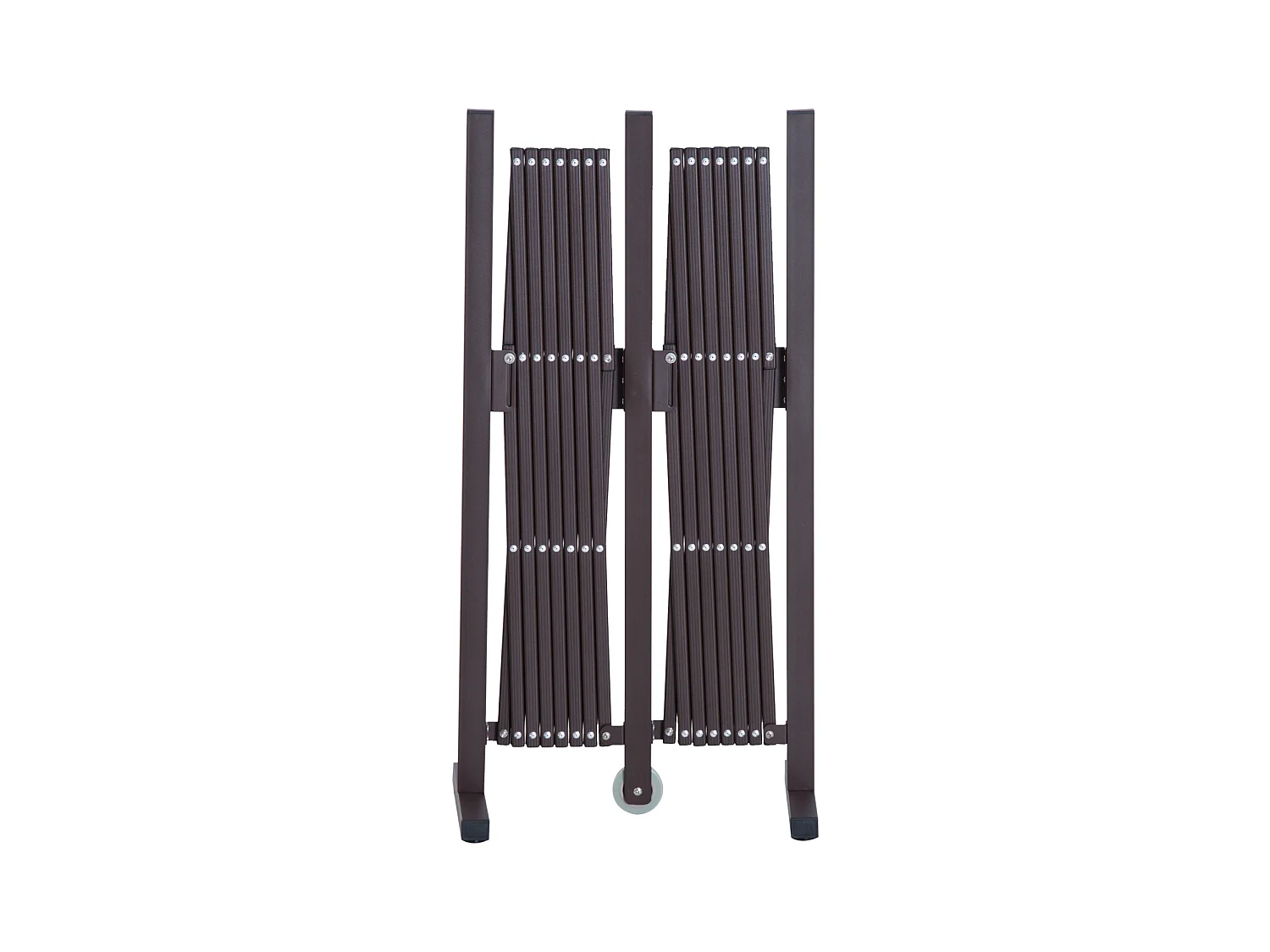Barrière extensible rétractable barrière de sécurité avec roulette 405L x 31l x 104H cm alu métal chocolat