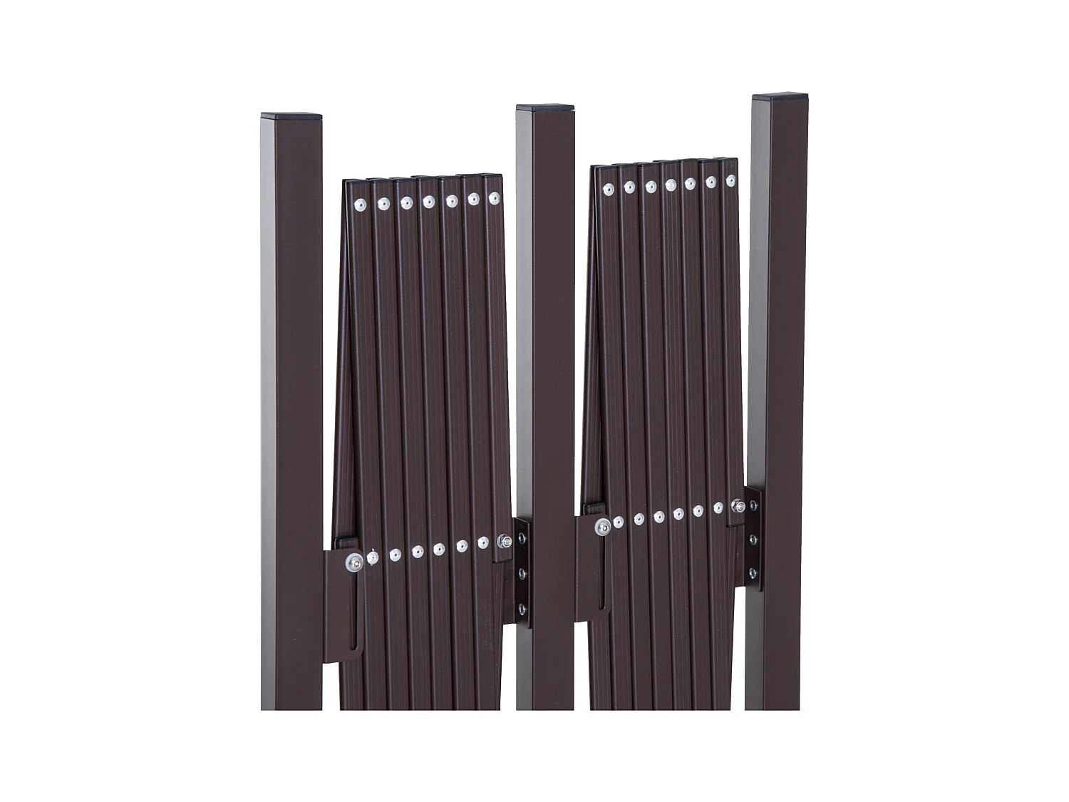 Barrière extensible rétractable barrière de sécurité avec roulette 405L x 31l x 104H cm alu métal chocolat