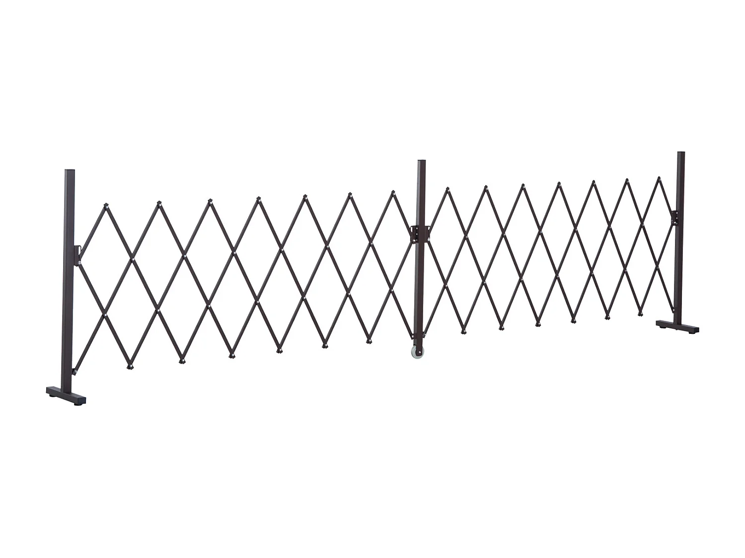 Barrière extensible rétractable barrière de sécurité avec roulette 405L x 31l x 104H cm alu métal chocolat