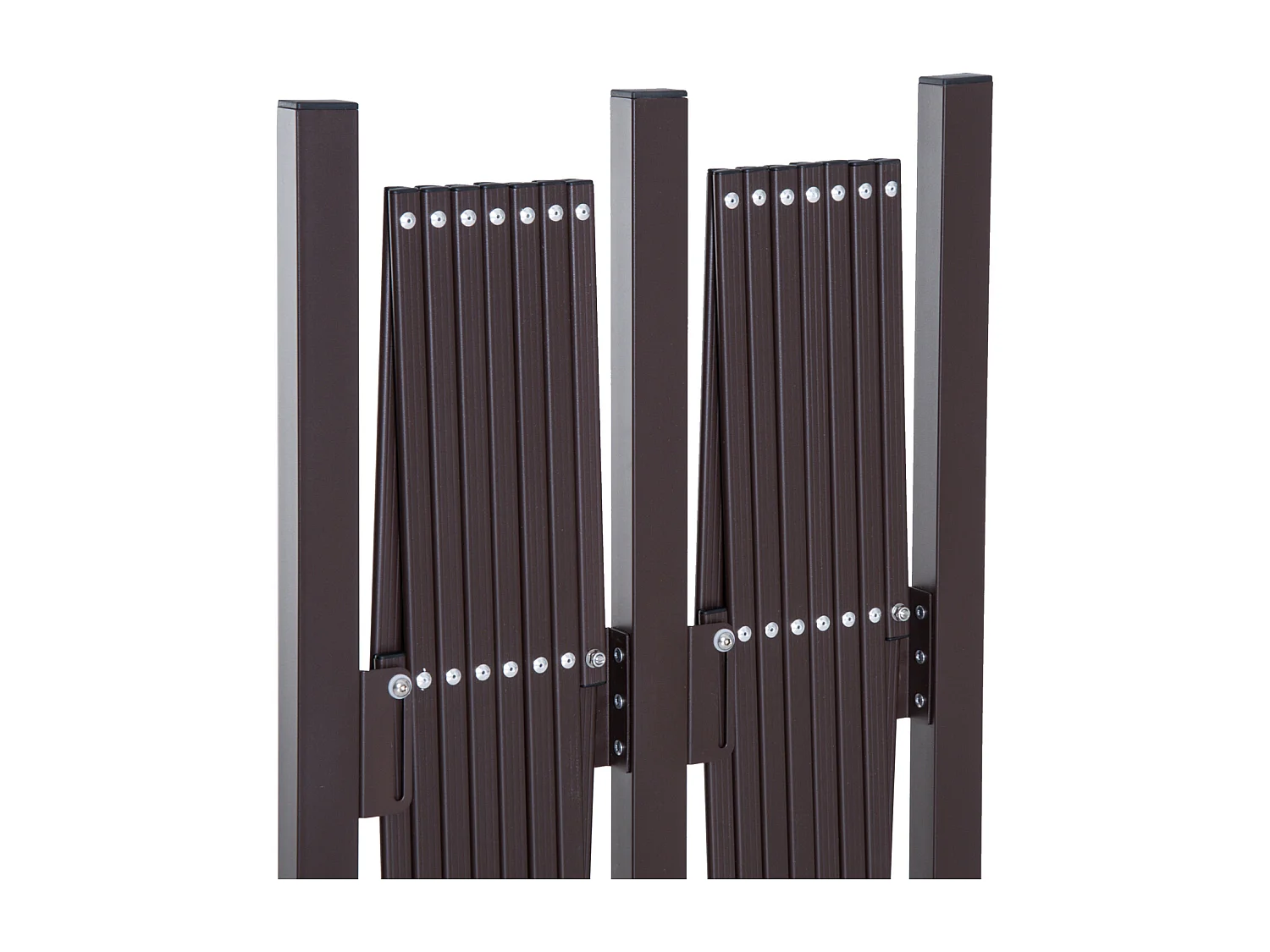 Barrière extensible rétractable barrière de sécurité avec roulette 405L x 31l x 104H cm alu métal chocolat