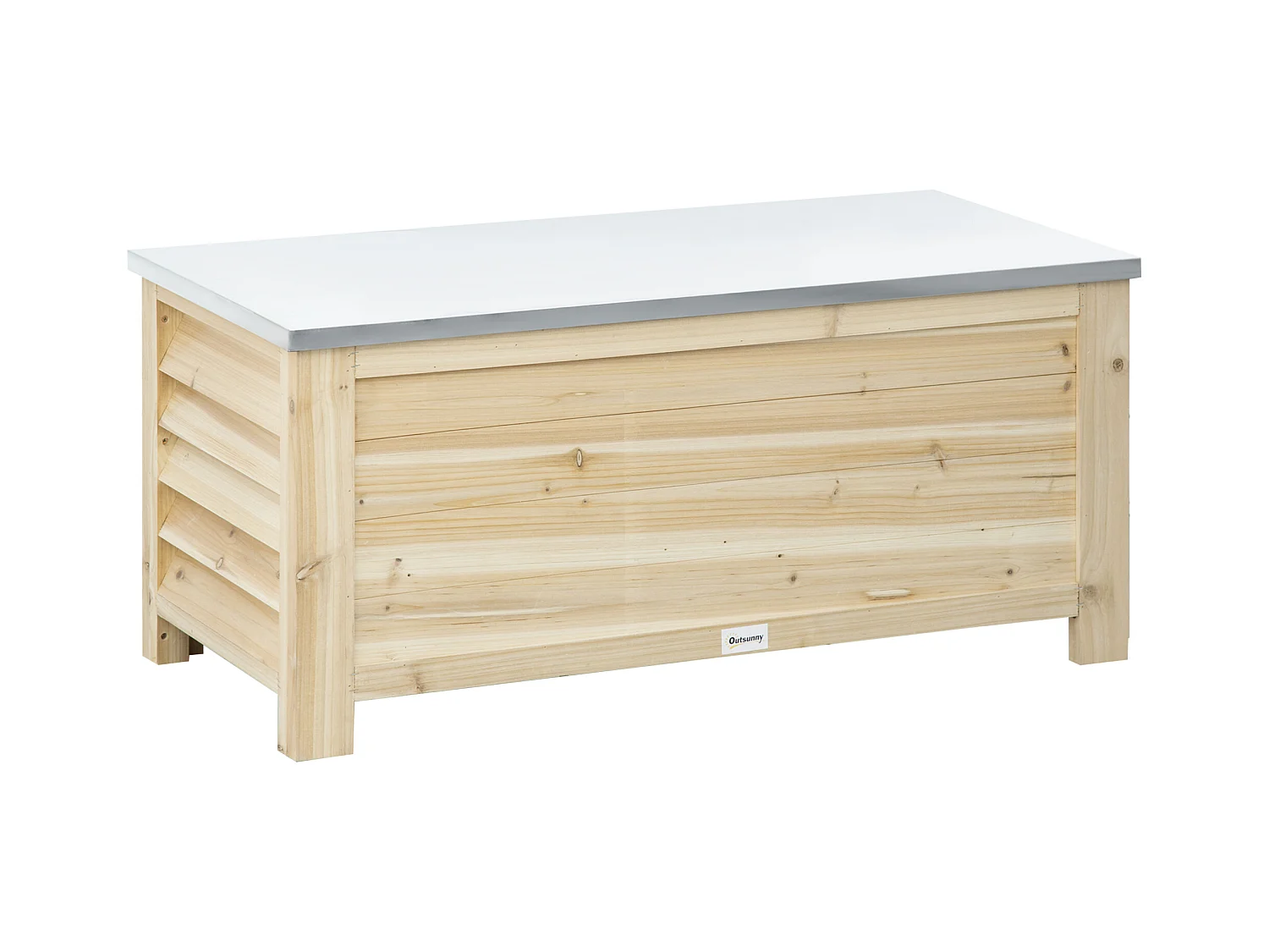 Banc coffre de jardin 2 en 1 - dim. 110L x 50l x 50H cm - charge max. 120 Kg - bois sapin pré-huilé acier galvanisé