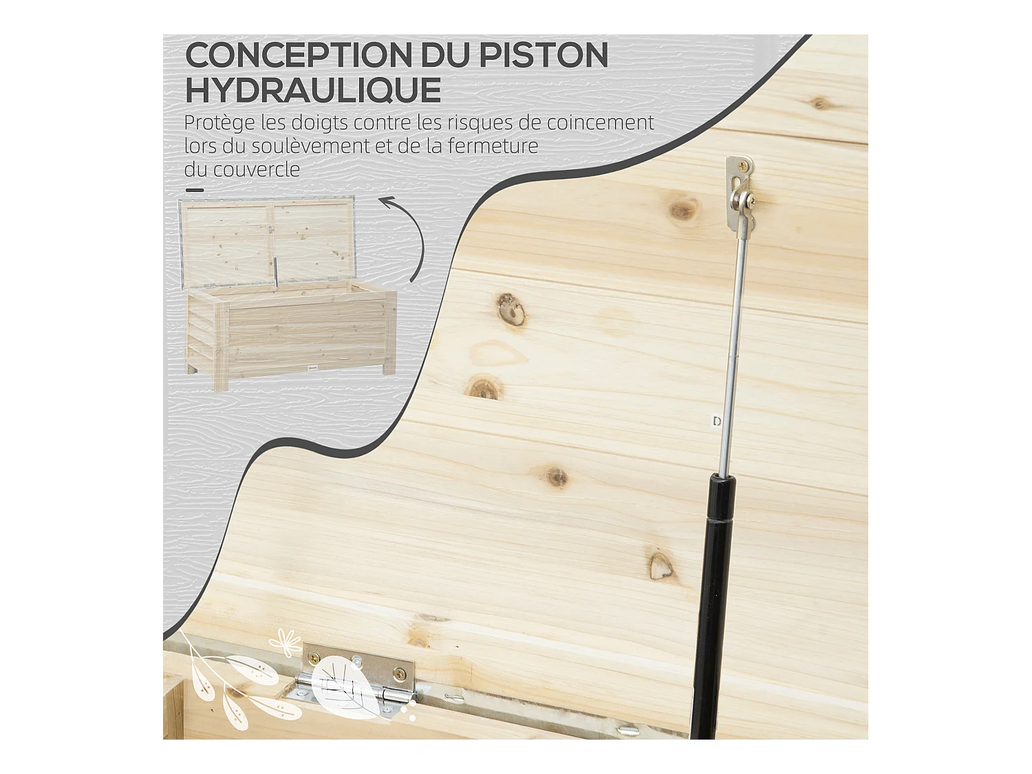 Banc coffre de jardin 2 en 1 - dim. 110L x 50l x 50H cm - charge max. 120 Kg - bois sapin pré-huilé acier galvanisé