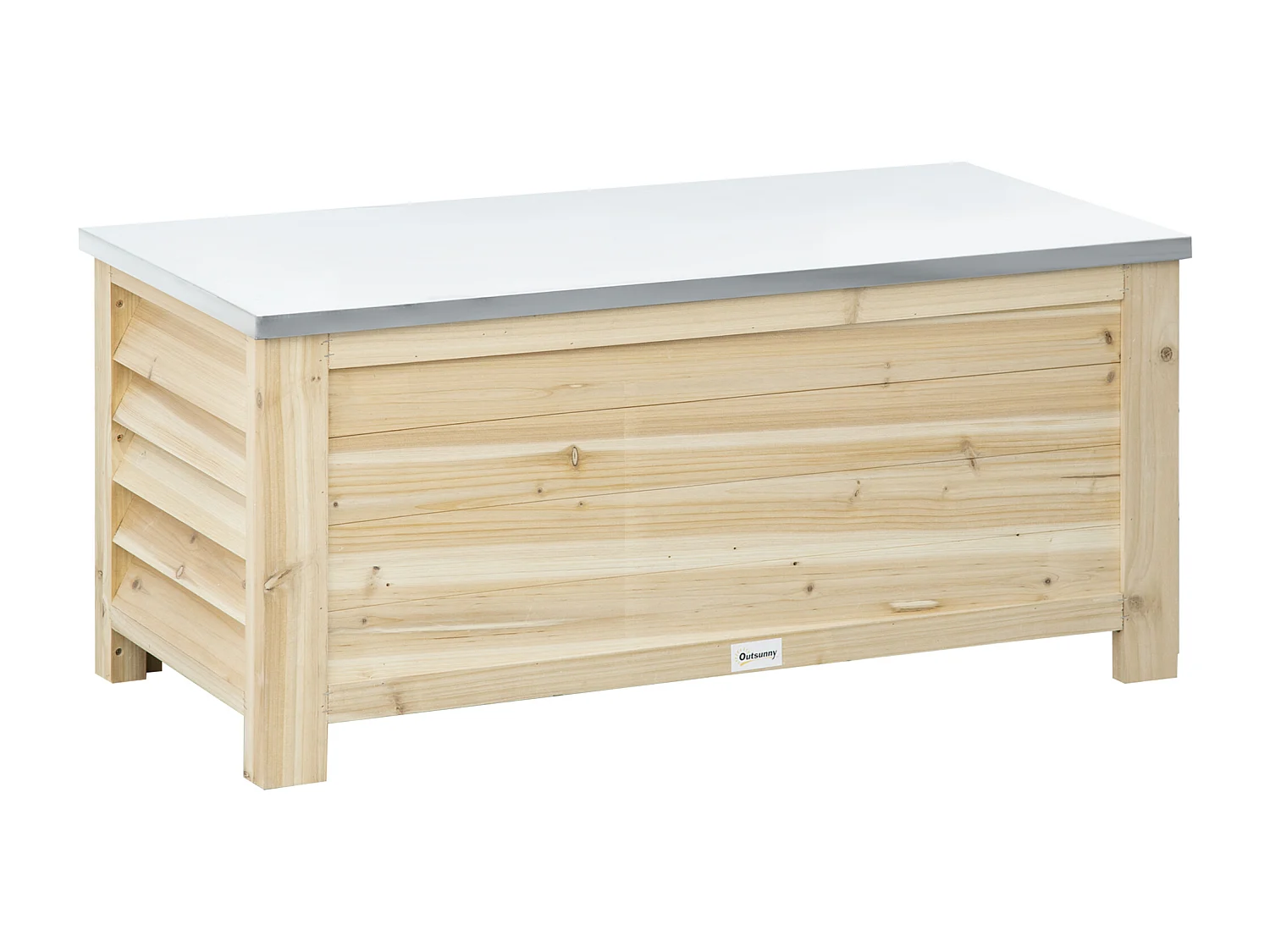 Banc coffre de jardin 2 en 1 - dim. 110L x 50l x 50H cm - charge max. 120 Kg - bois sapin pré-huilé acier galvanisé