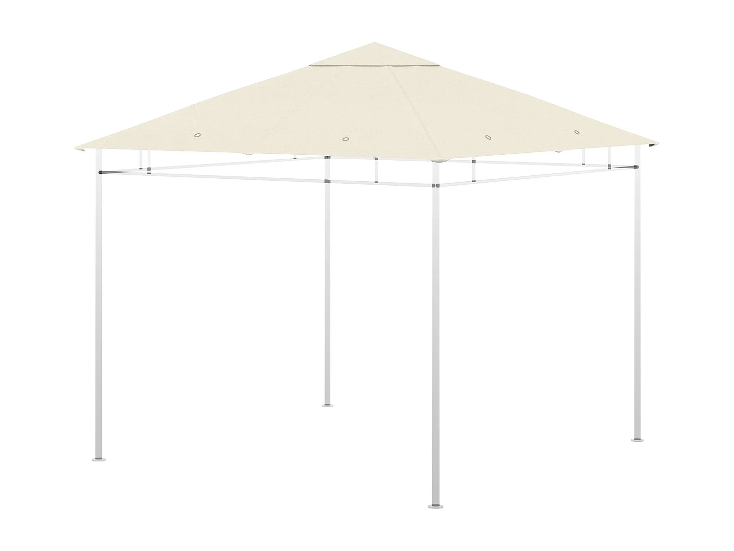 Toile de rechange pour pavillon tonnelle tente 3 x 3 m polyester haute densité 180 g/m² revêtement PA anti-UV crème