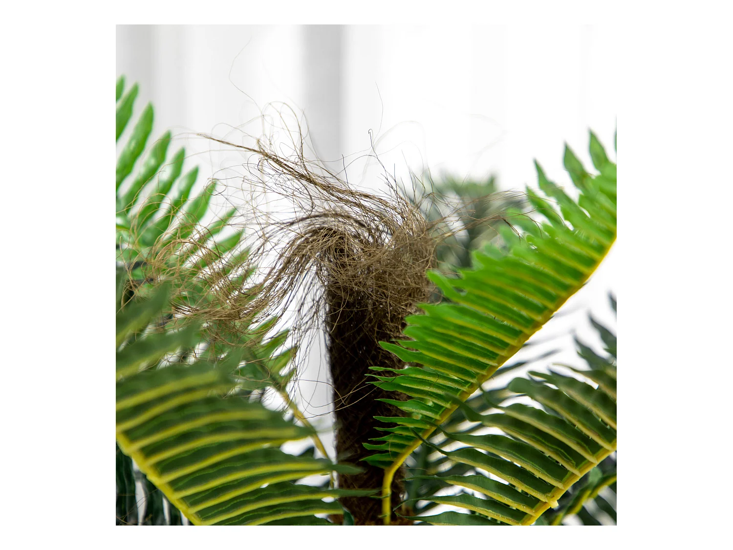 Palmier artificiel H.0,85 m arbre artificiel tronc branches lichen feuilles grand réalisme pot inclus