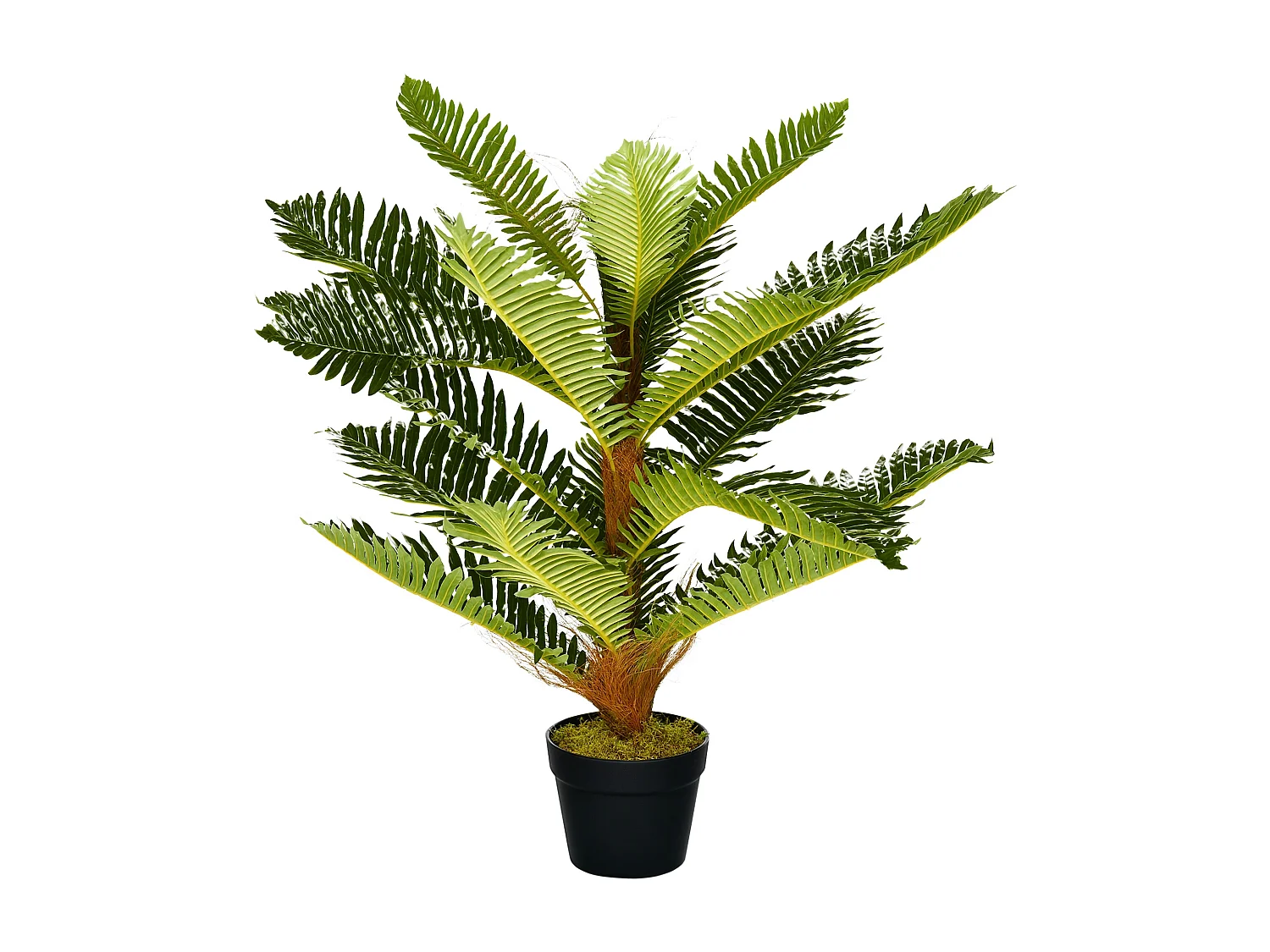 Palmier artificiel H.0,85 m arbre artificiel tronc branches lichen feuilles grand réalisme pot inclus