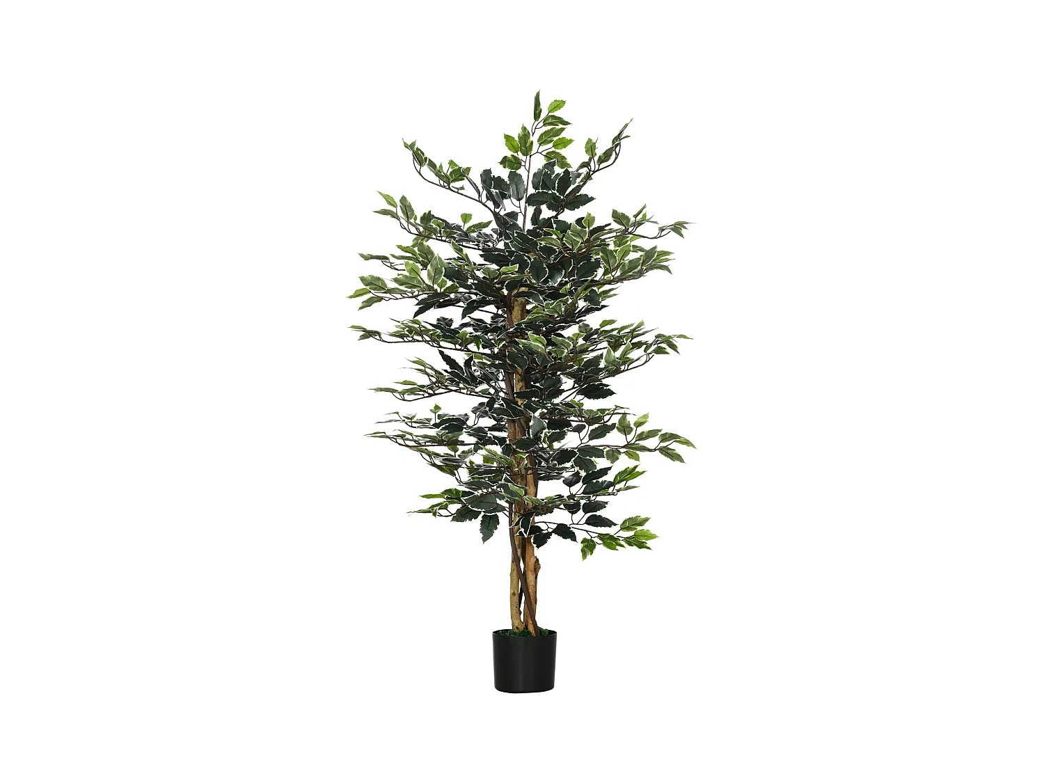 Arbre artificiel plante artificiel ficus banian hauteur 1,3 m tronc branches liane lichen feuilles grand réalisme pot inclus