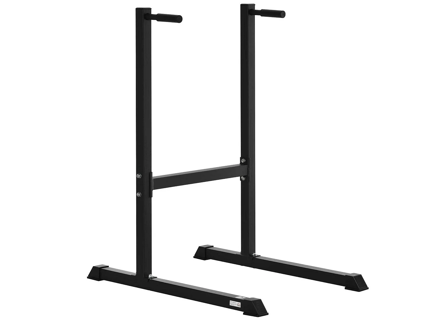 Station à dips musculation fitness poignées ergonomiques et pieds antidérapants acier 104 x 70,5 x 122 cm noir