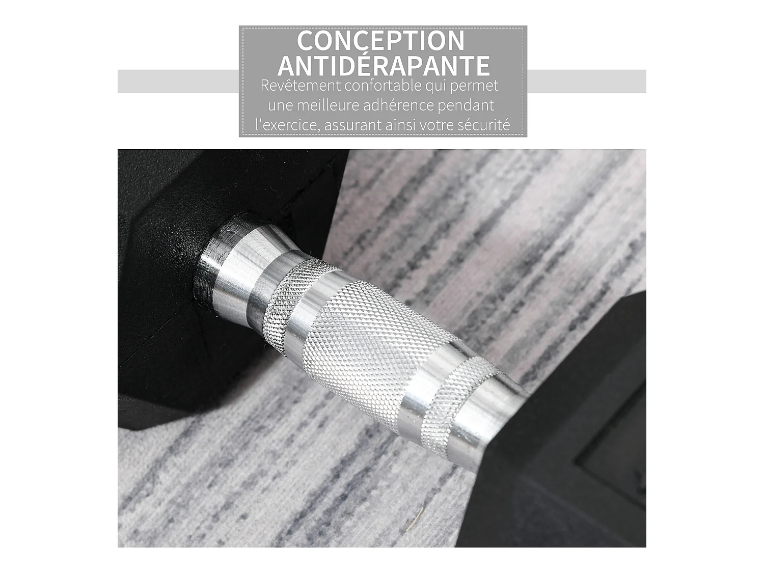 Haltère courte poids 15 Kg - entraînement musculaire & haltérophilie - acier caoutchouc noir