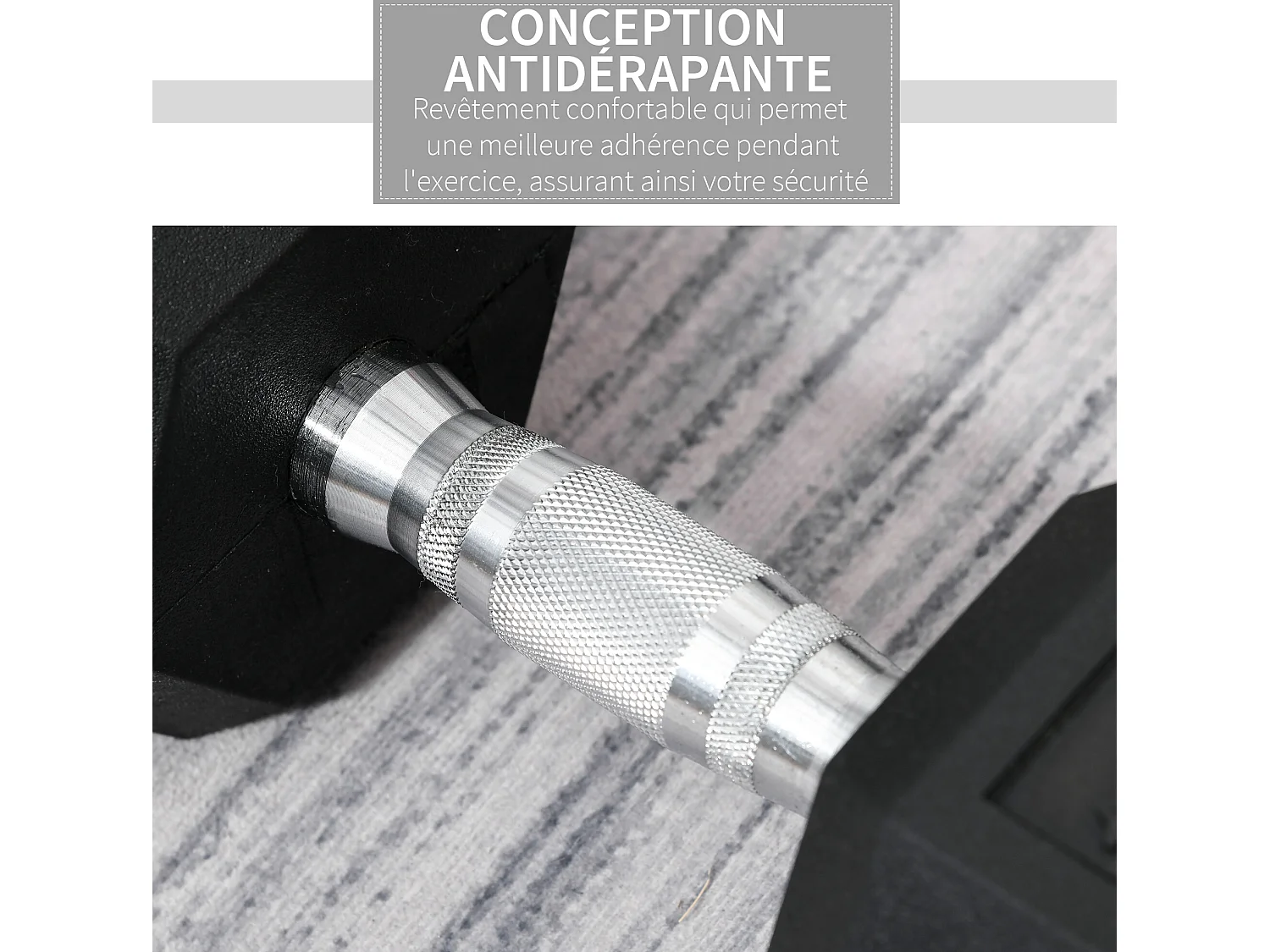 Haltère courte poids 15 Kg - entraînement musculaire & haltérophilie - acier caoutchouc noir