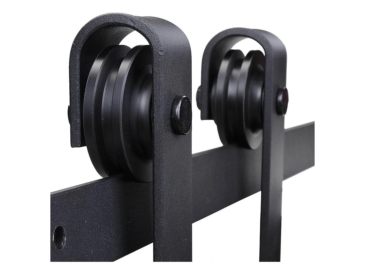 HOMCOM Kit de porte coulissante système galandage pour porte d'une épaisseur de 35-45 mm et largeur max. 1 m charge max. 100 Kg acier brun foncé