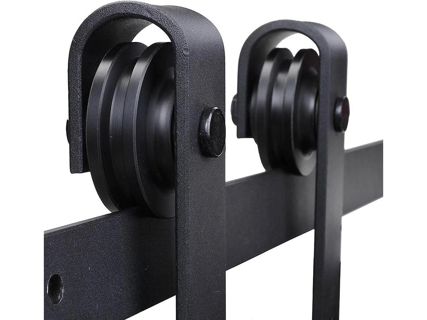 HOMCOM Kit de porte coulissante système galandage pour porte d'une épaisseur de 35-45 mm et largeur max. 1 m charge max. 100 Kg acier brun foncé