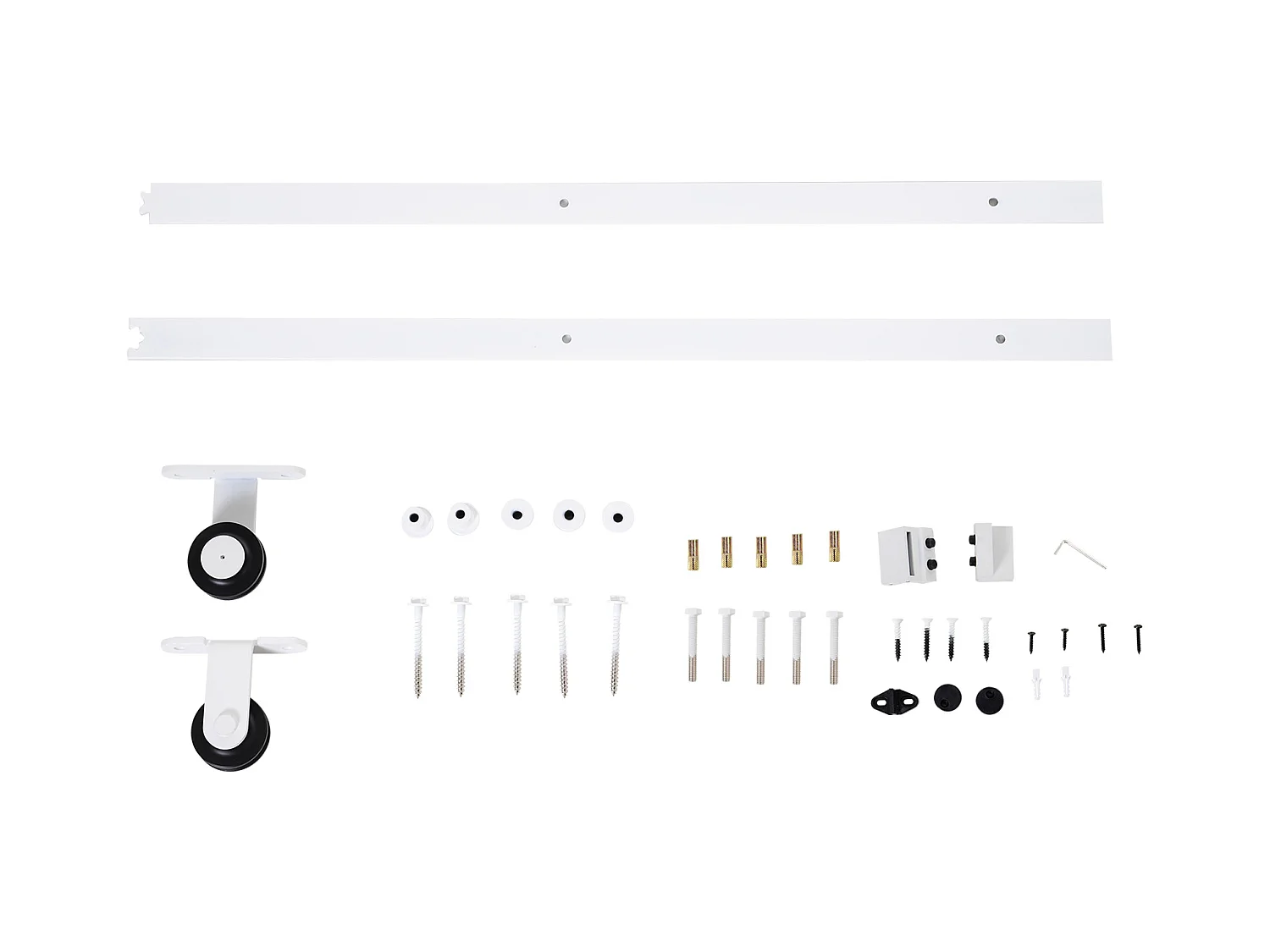 Kit de porte coulissante système galandage pour porte épaisseur 35-45 ou 40-45 mm longueur rail 1,83 m charge max. 100 Kg acier blanc