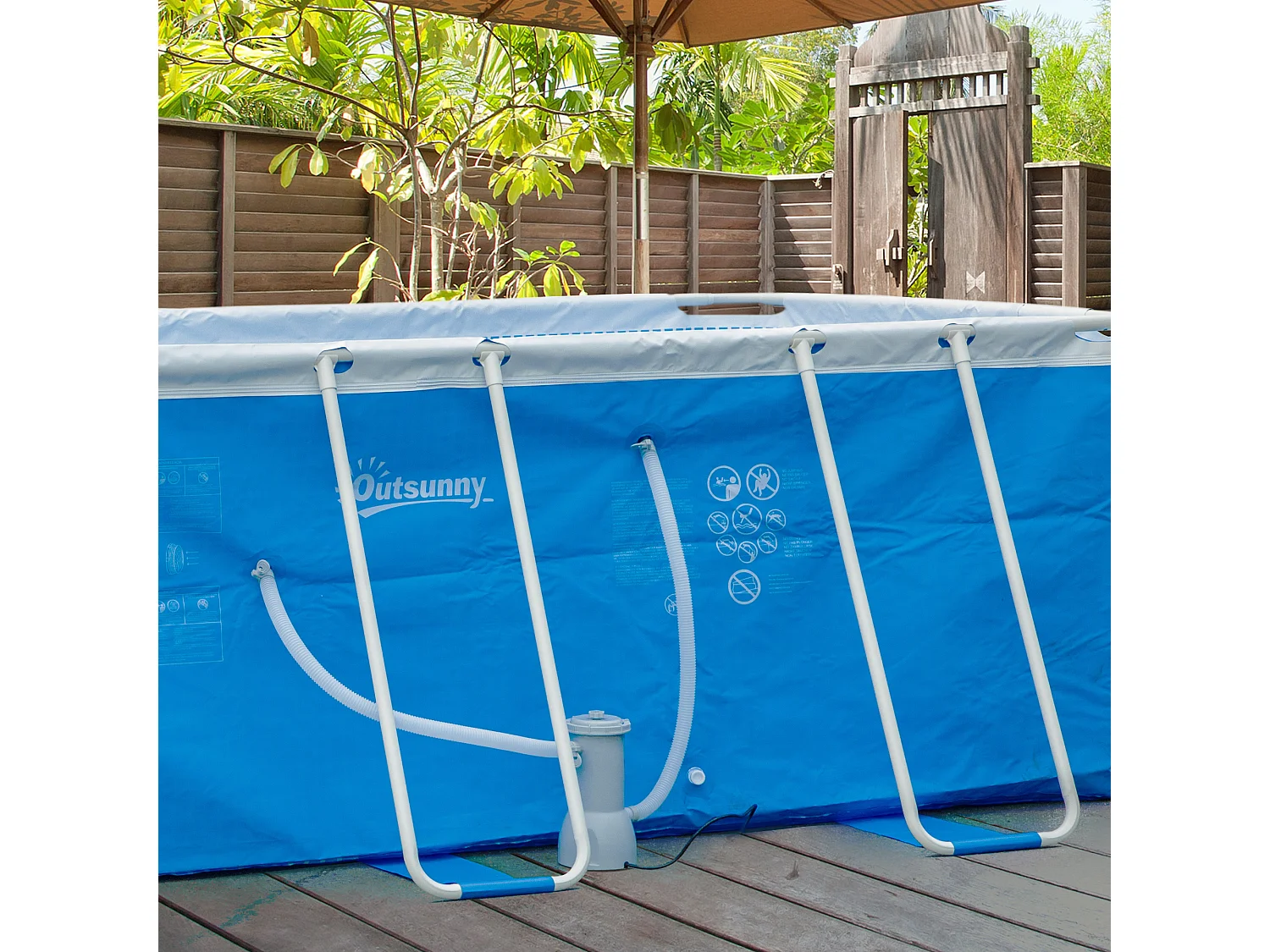 Pompe de filtration épurateur à cartouche pour piscine hors sol 3785 L/h 90 W blanc