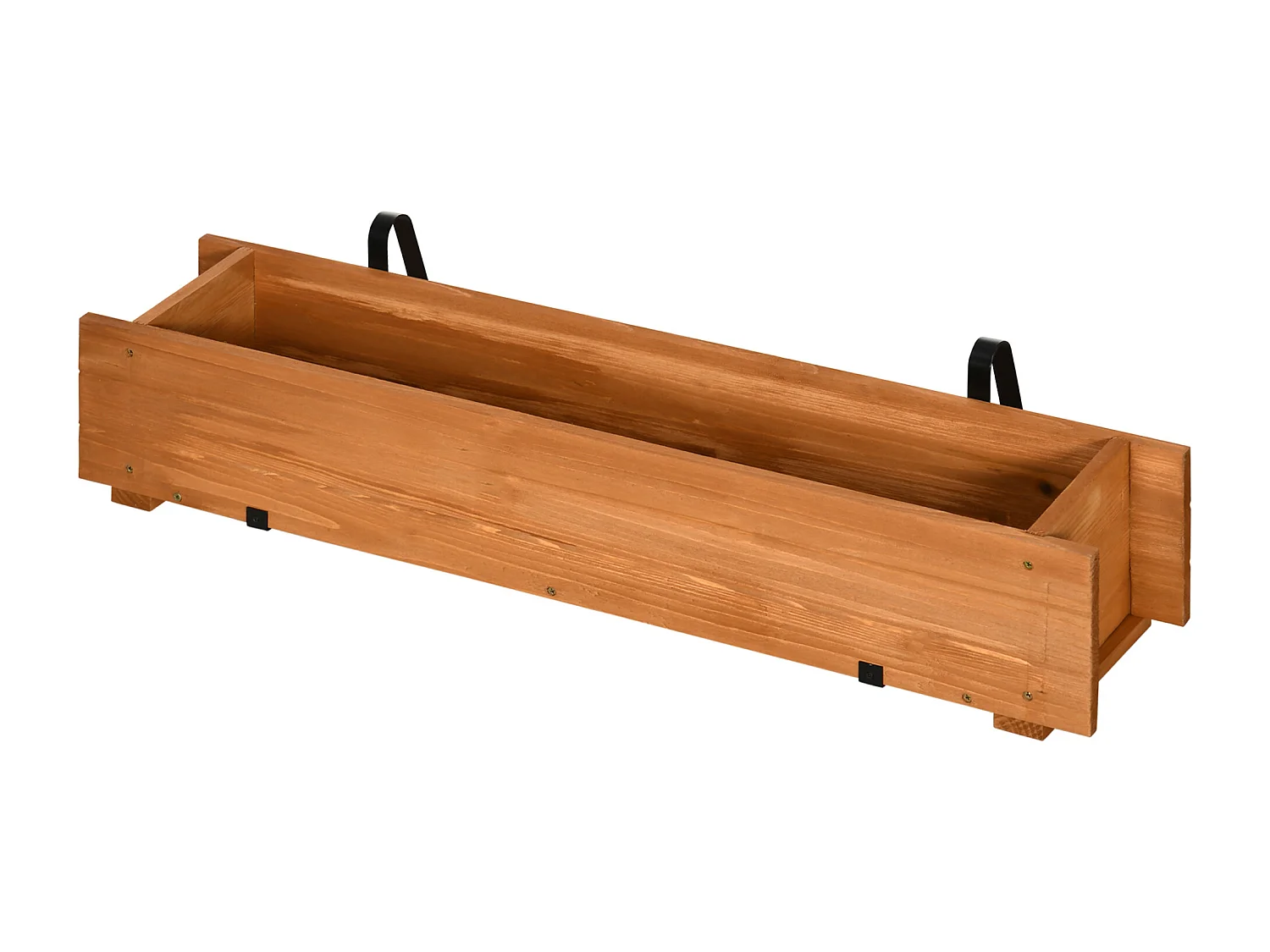 Jardinière suspendue pour fleurs plantes - balconnière - crochets, système d'irrigation intégrés - bois sapin pré-huilé