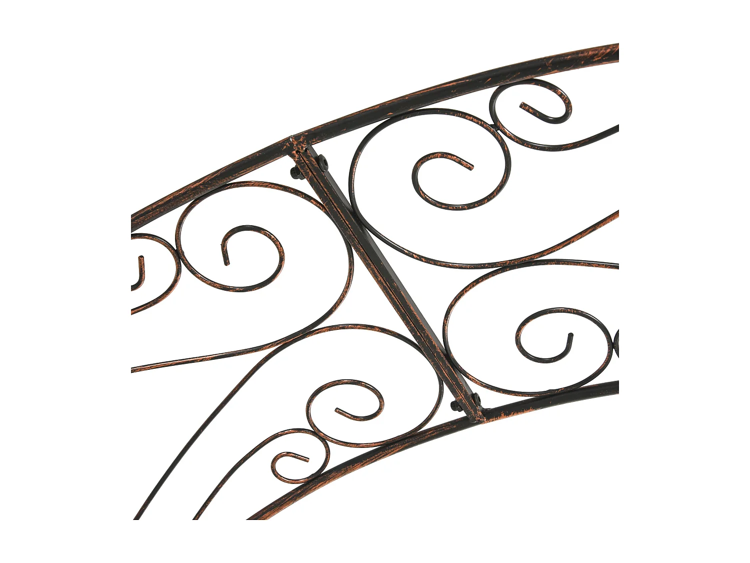 Arche de jardin arche à rosiers style fer forgé dim. 120L x 30l x 226H cm métal époxy noir vieilli cuivré