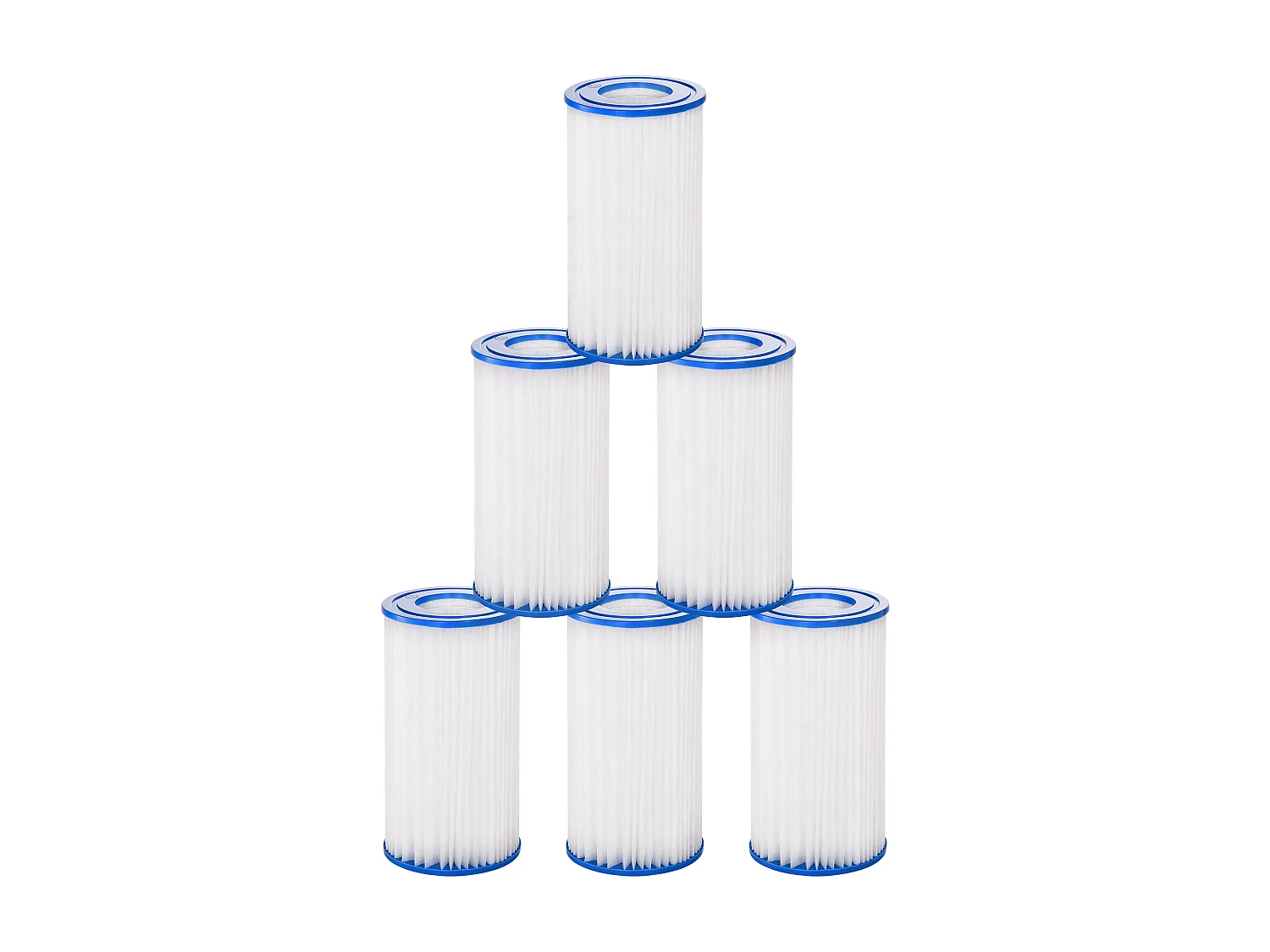 Lot de 6 cartouches filtrantes pour spa - cartouches de filtration - PP bleu fibres Dacron blanc