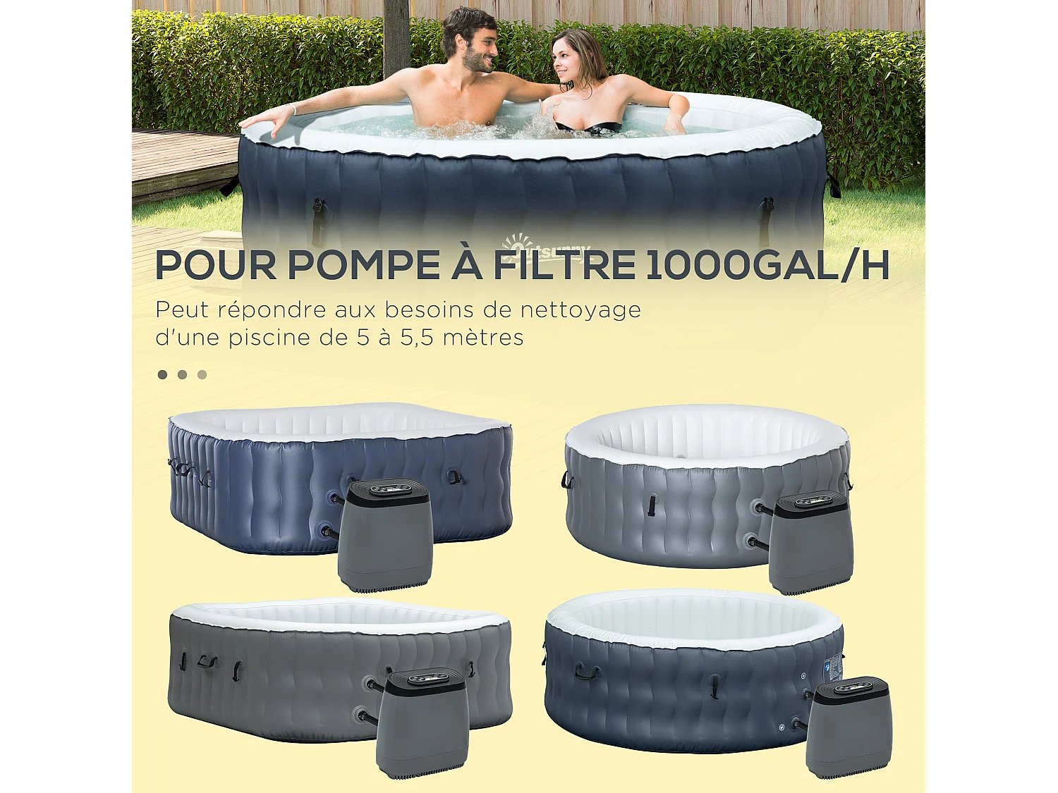 Lot de 6 cartouches filtrantes pour spa - cartouches de filtration - PP bleu fibres Dacron blanc