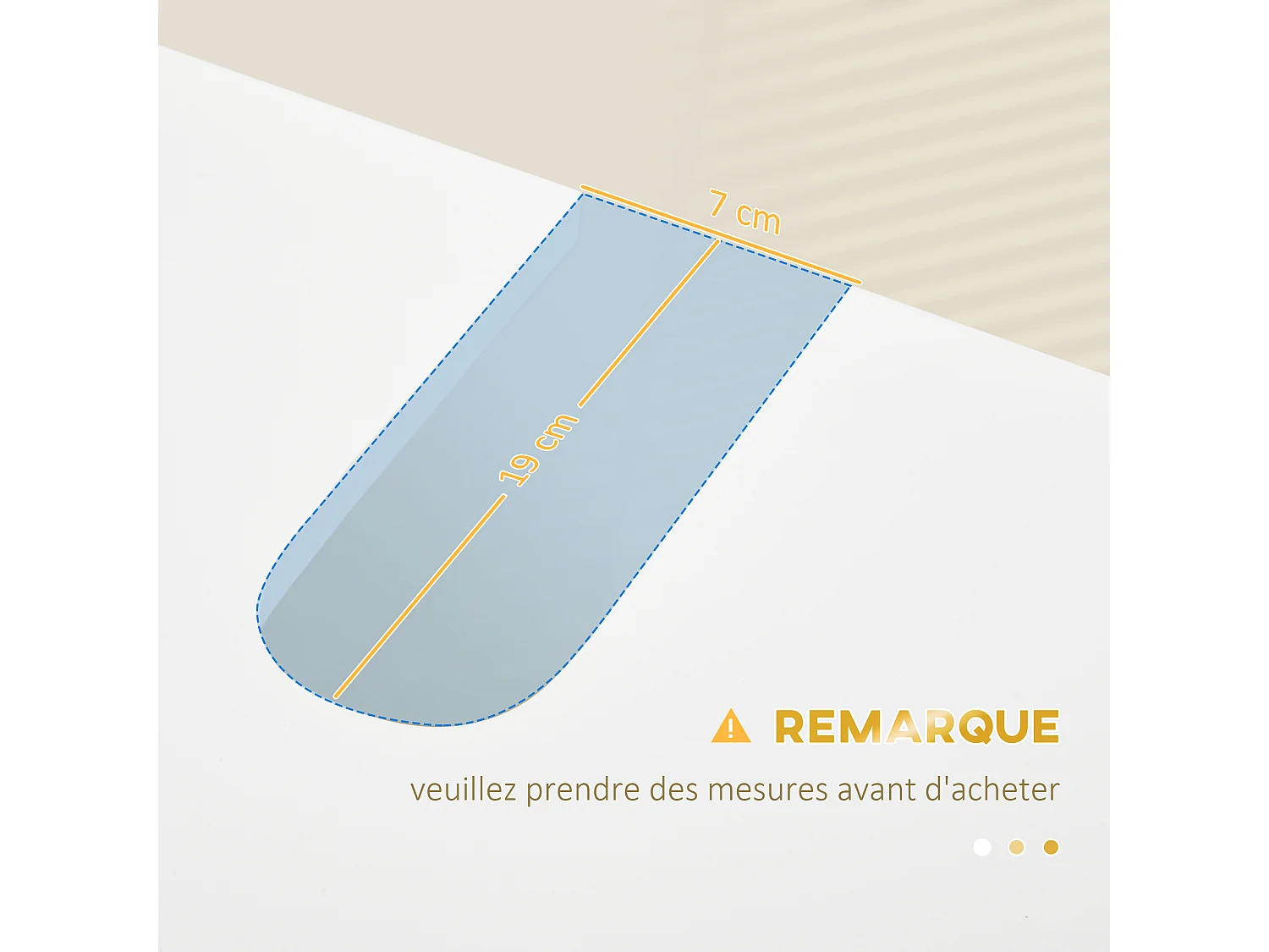 Meuble sous vasque - 2 portes - dim. 60L x 30l x 65H cm - acier doré MDF blanc