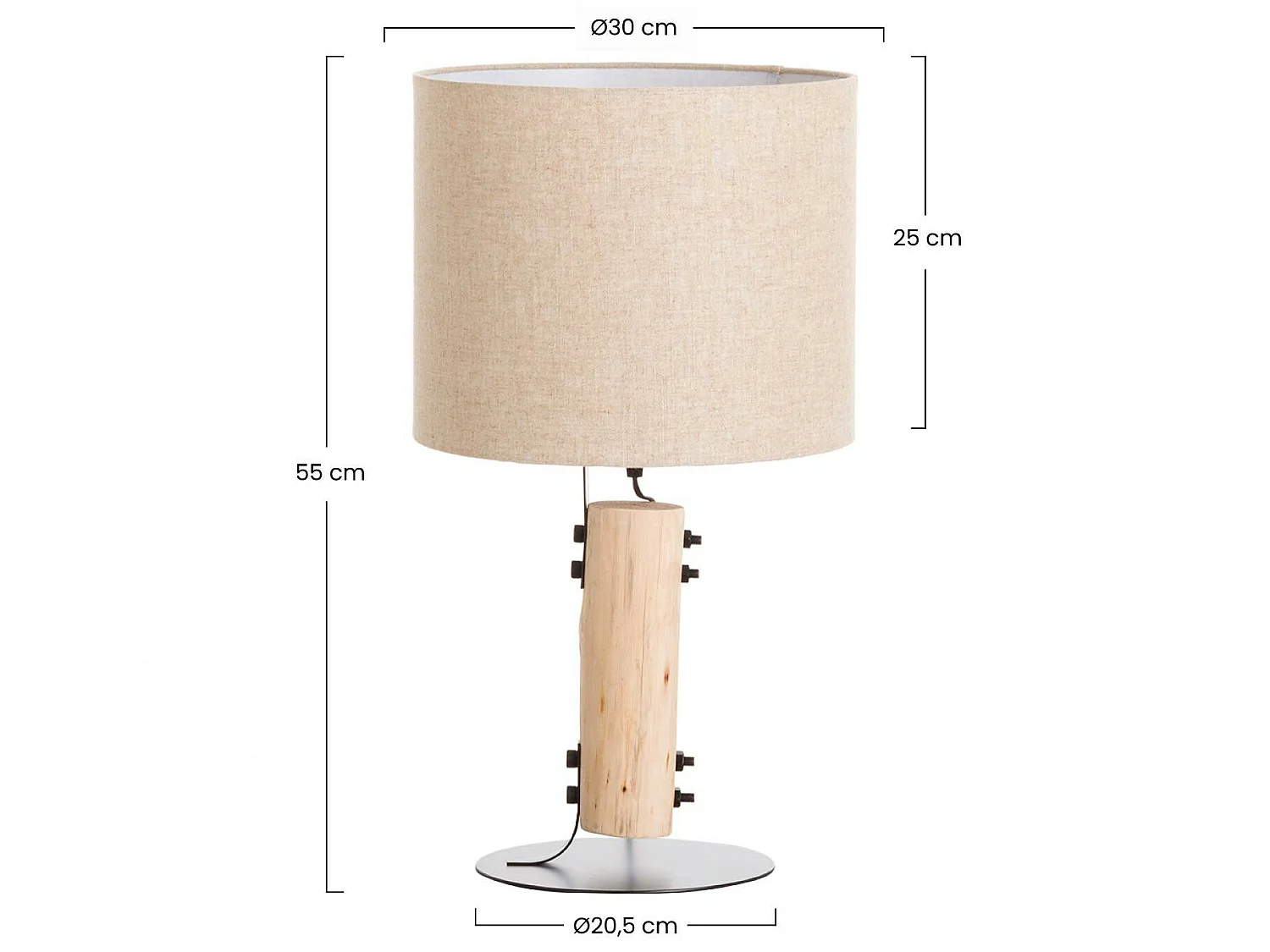 Lámpara de Mesa Natural Magma 30x30x55cm 7hSevenOn Deco