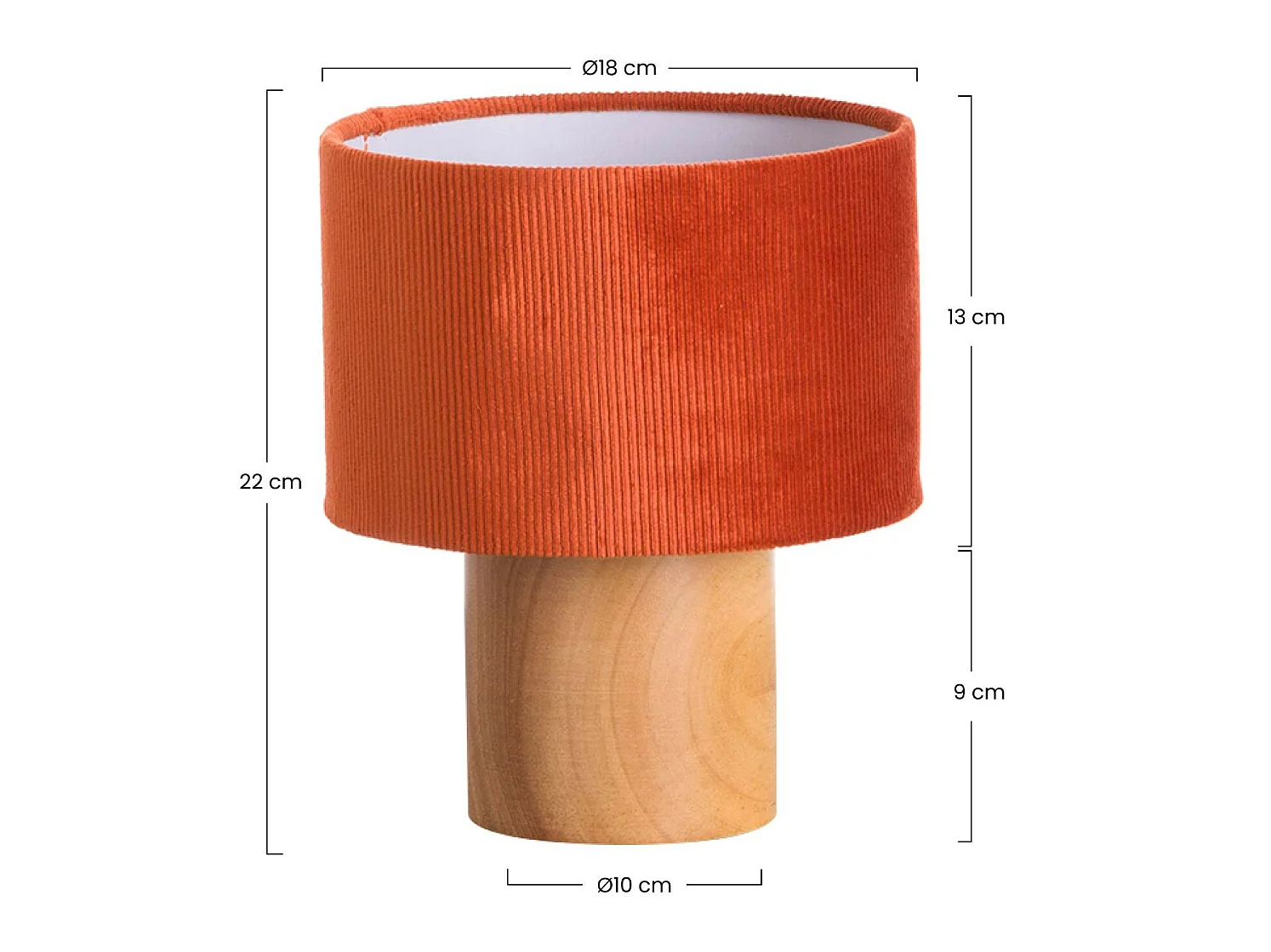 Lampada da tavolo Natural Eco Red 18x18x22cm 7hSevenOn Deco