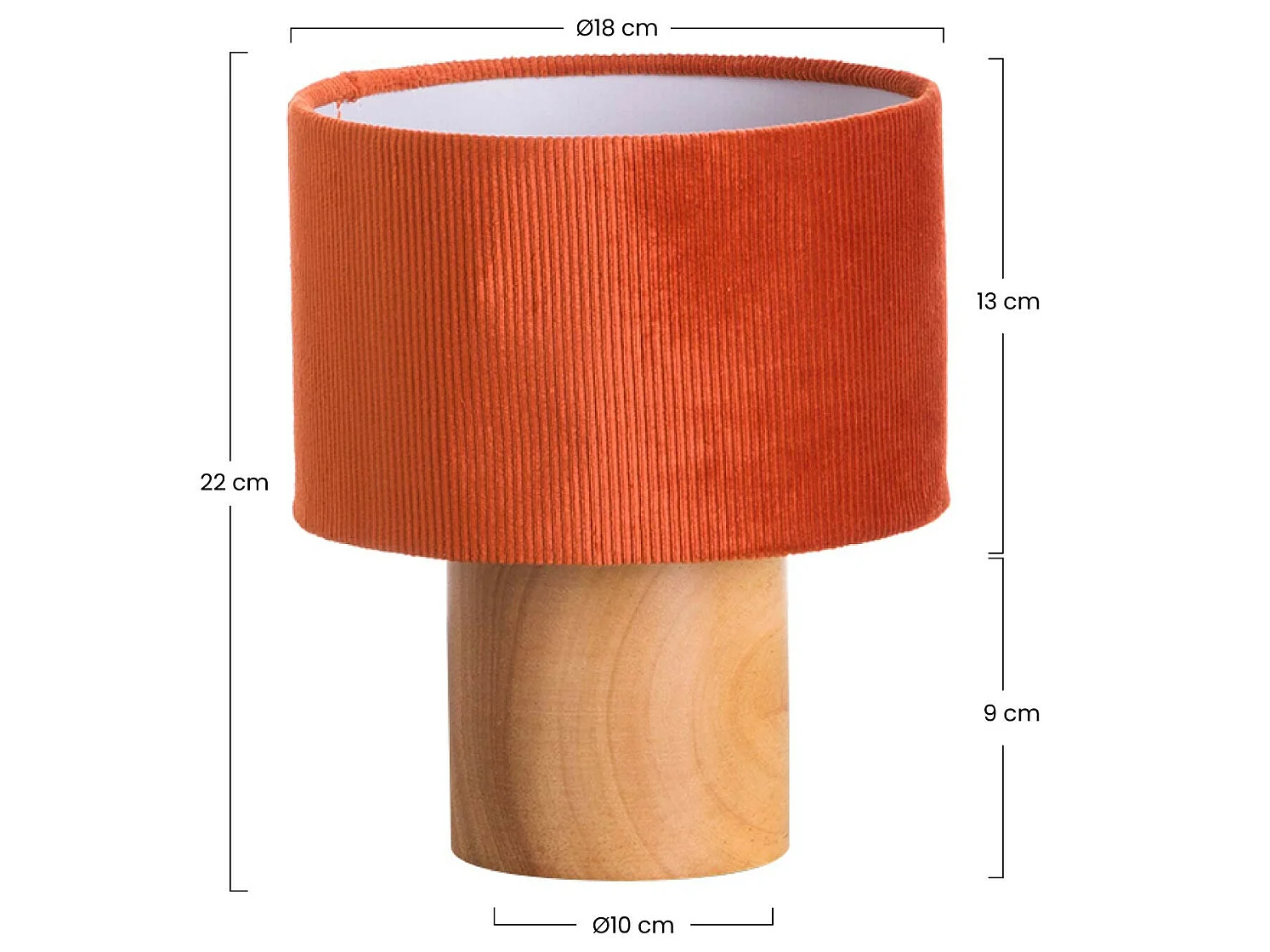 Lampada da tavolo Natural Eco Red 18x18x22cm 7hSevenOn Deco