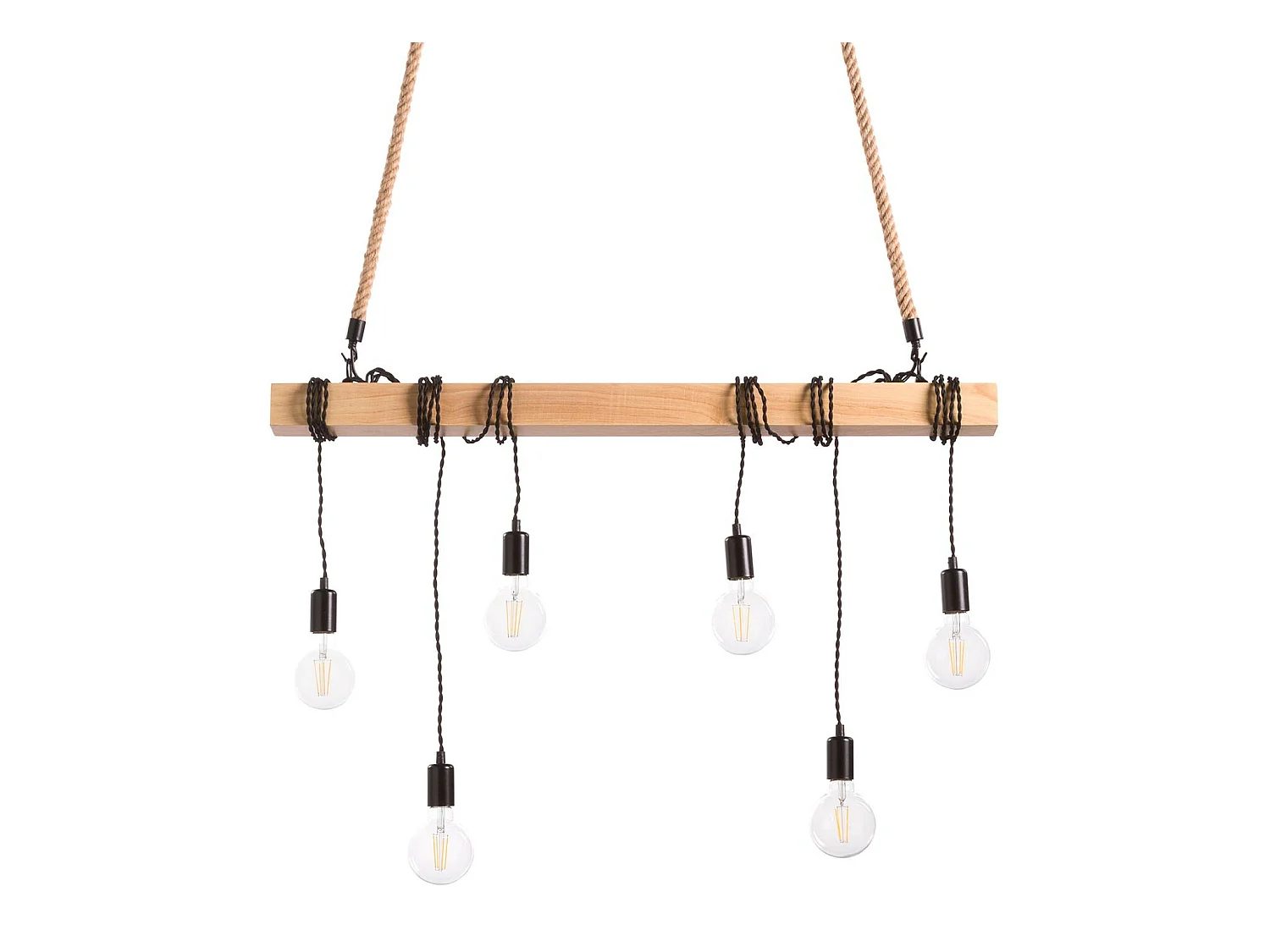 Plafonnier Kielce Naturel/Noir 100x3x10cm 7hSevenOn Deco