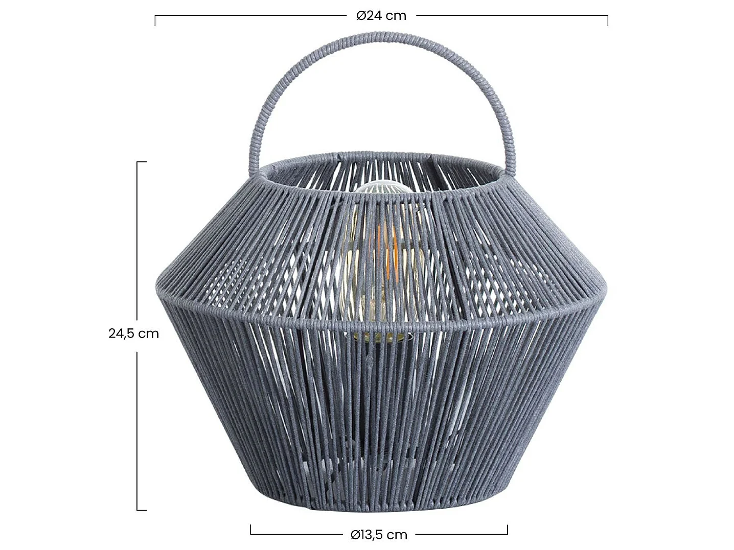 Lámpara de Mesa Shaoran Gris 24x24x25cm 7hSevenOn Deco