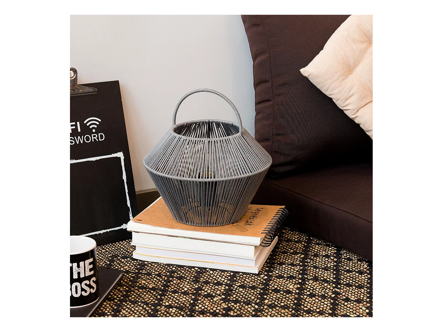 Lámpara de Mesa Shaoran Gris 24x24x25cm 7hSevenOn Deco