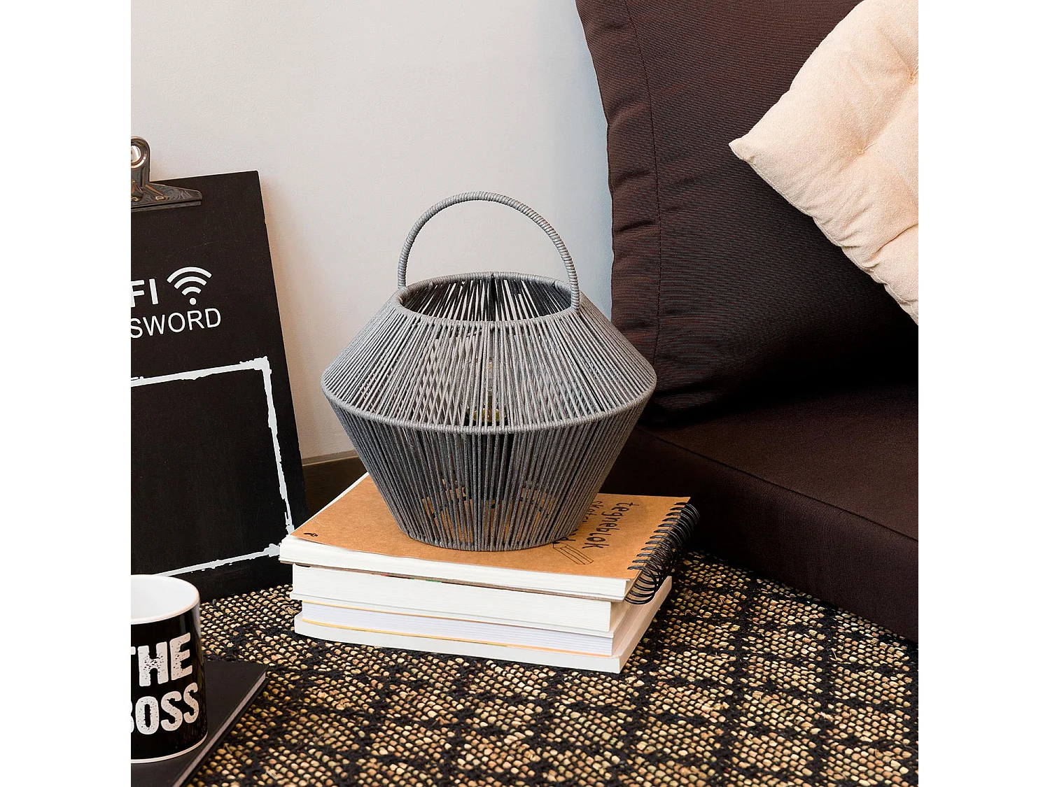 Lampe à poser Shaoran Gris 24x24x25cm 7hSevenOn Deco