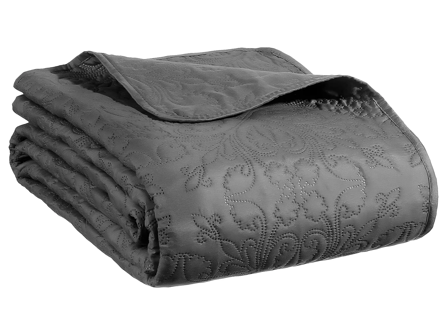 Dessus de lit Gris foncé motif Arabesque 240 x 260 avec 2 Taies