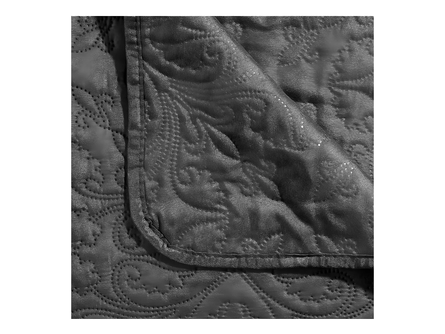 Dessus de lit Gris foncé motif Arabesque 240 x 260 avec 2 Taies