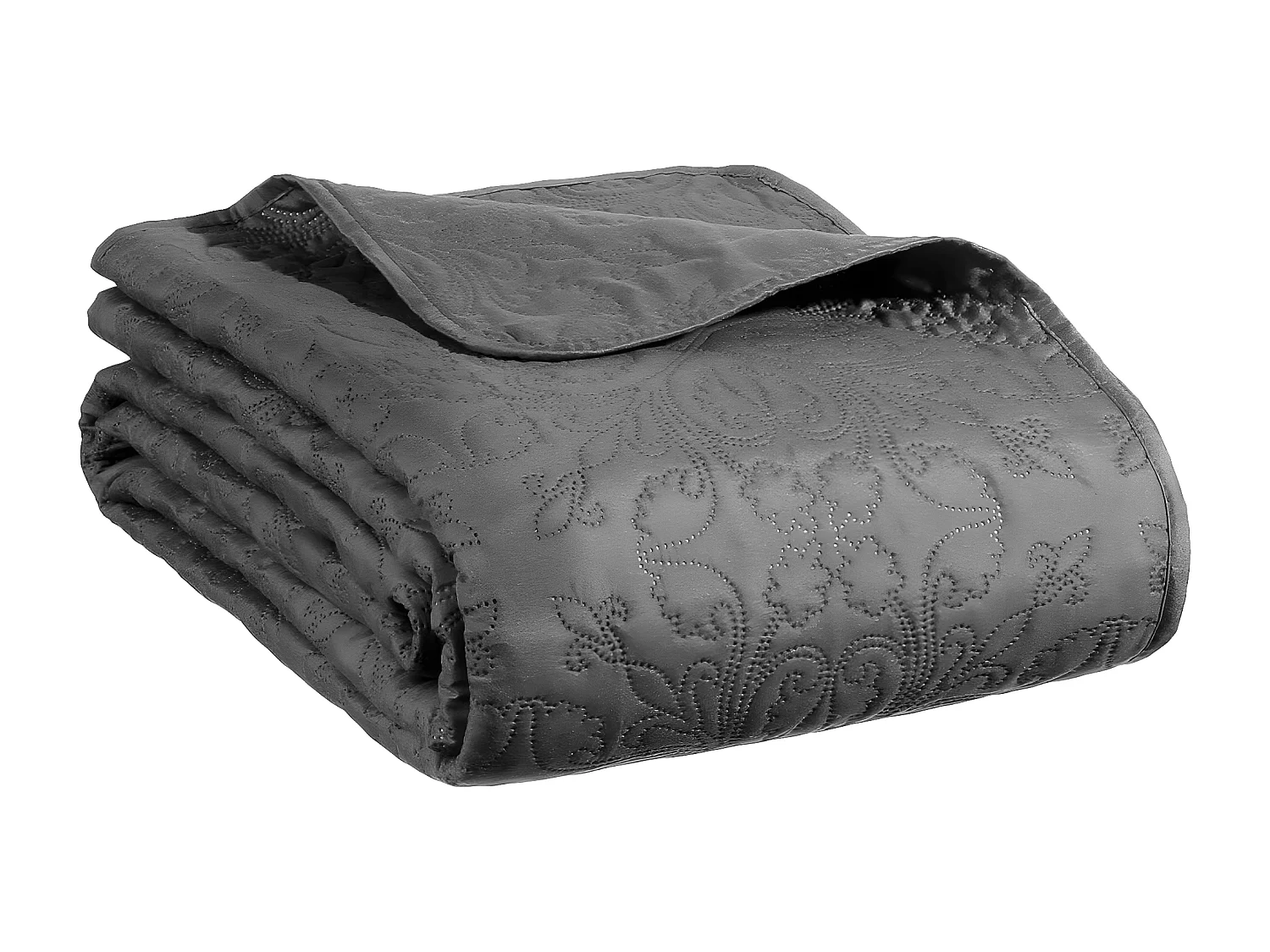 Dessus de lit Gris foncé motif Arabesque 240 x 260 avec 2 Taies