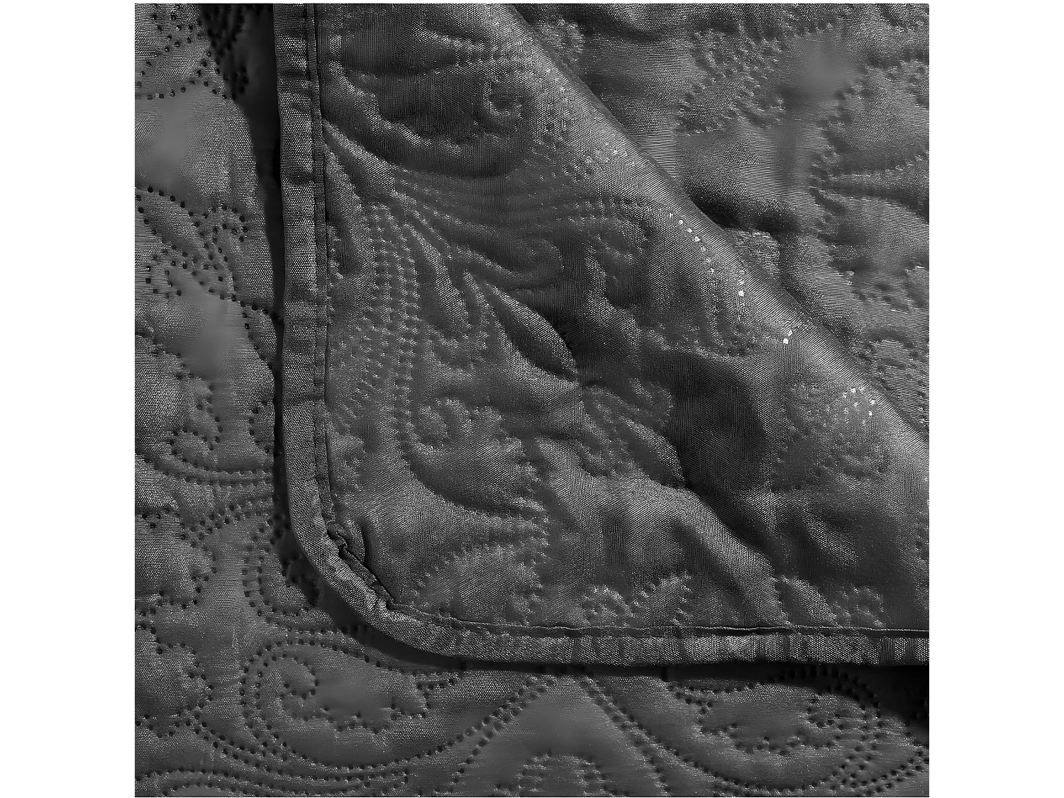 Dessus de lit Gris foncé motif Arabesque 240 x 260 avec 2 Taies