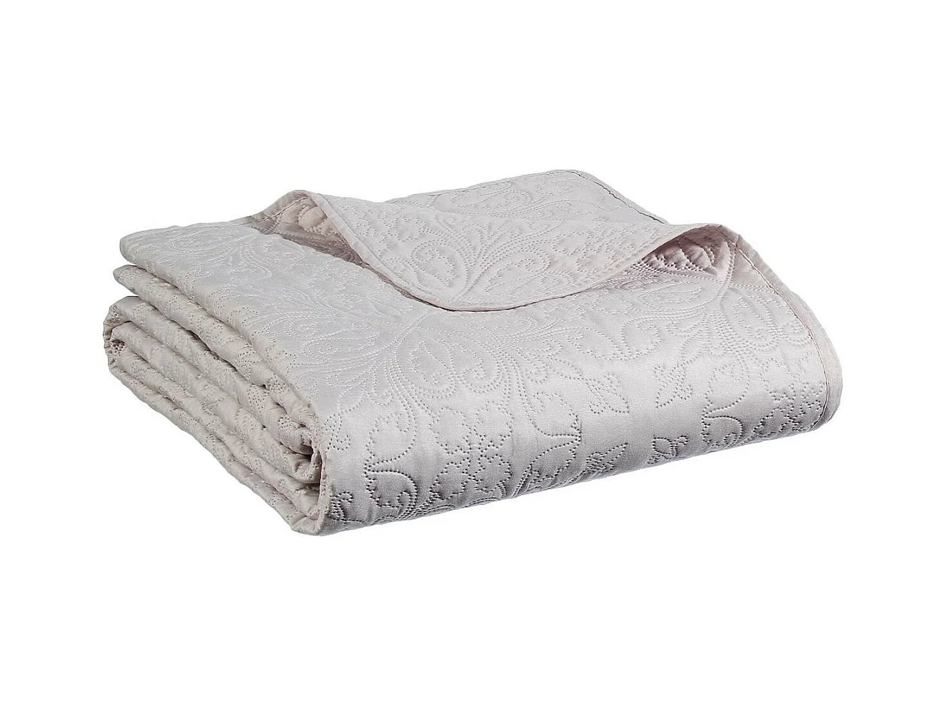 Dessus de lit Beige Lin motif Arabesque 240 x 260 avec 2 Taies