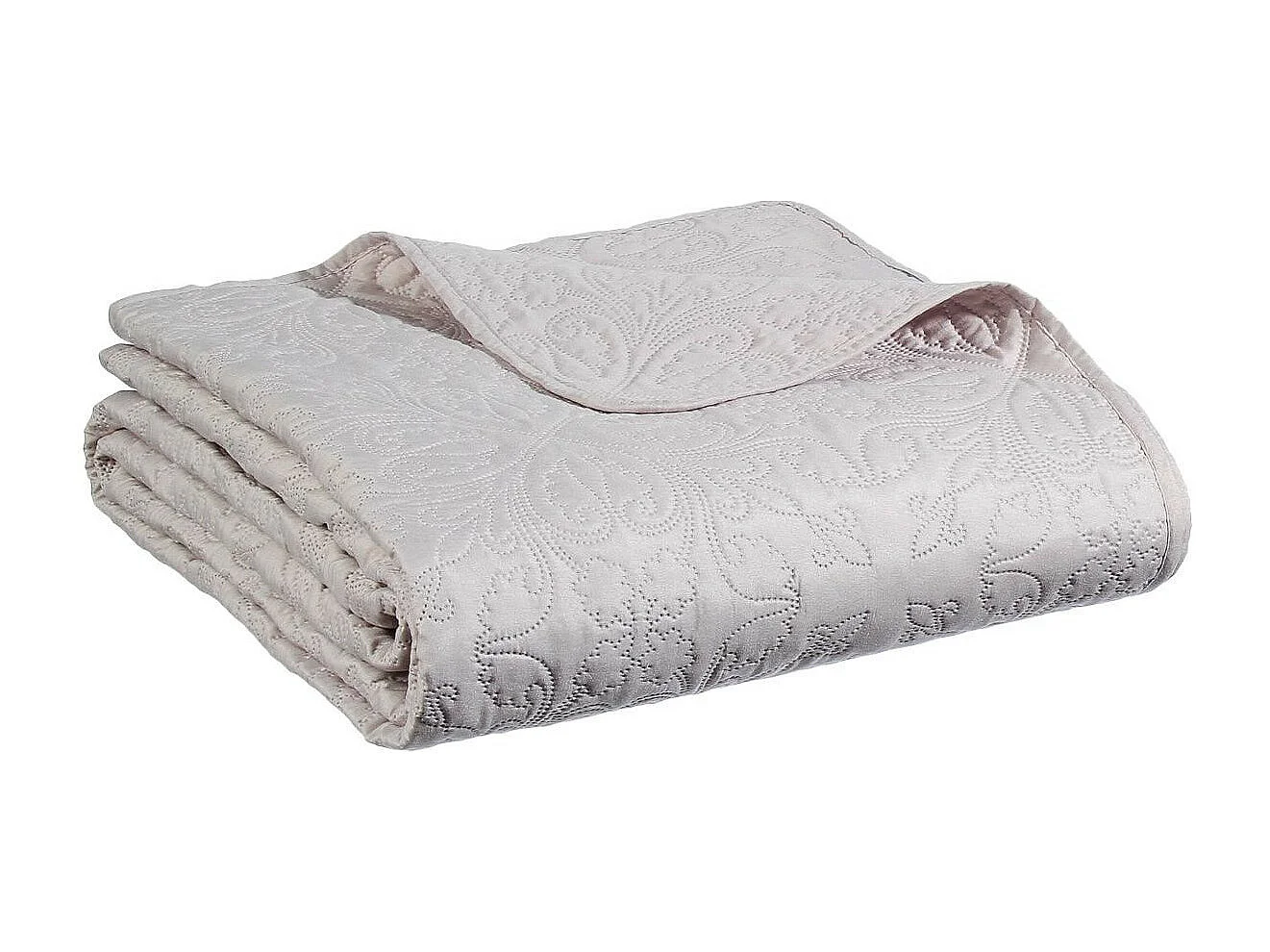 Dessus de lit Beige Lin motif Arabesque 240 x 260 avec 2 Taies