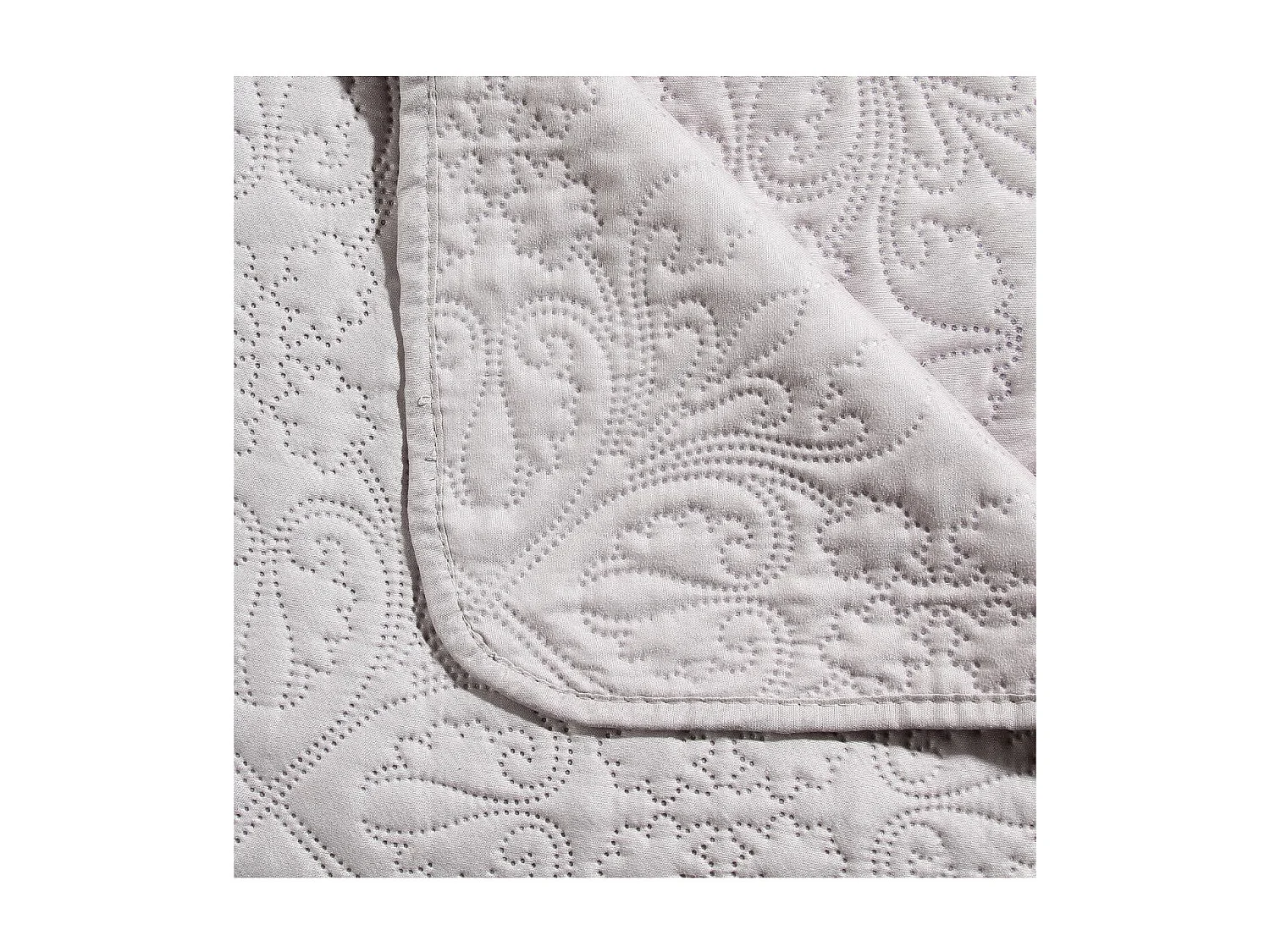Dessus de lit Beige Lin motif Arabesque 240 x 260 avec 2 Taies
