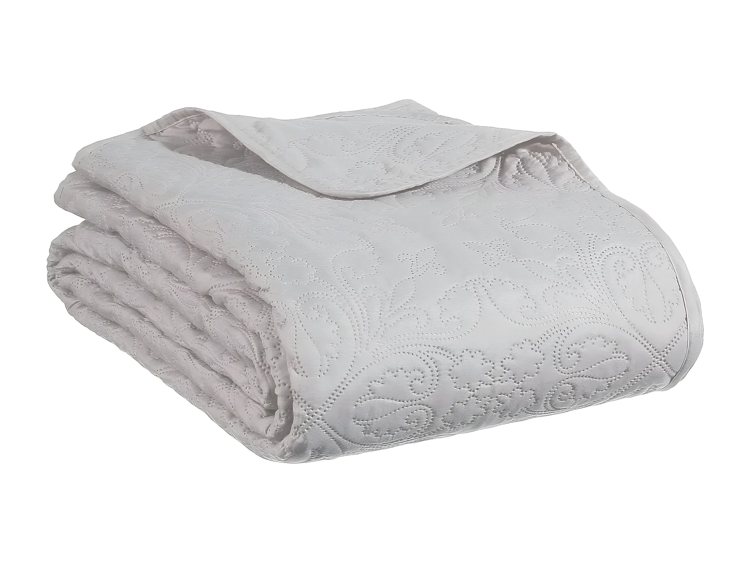 Dessus de lit Taupe motif Arabesque 240 x 260 avec 2 Taies