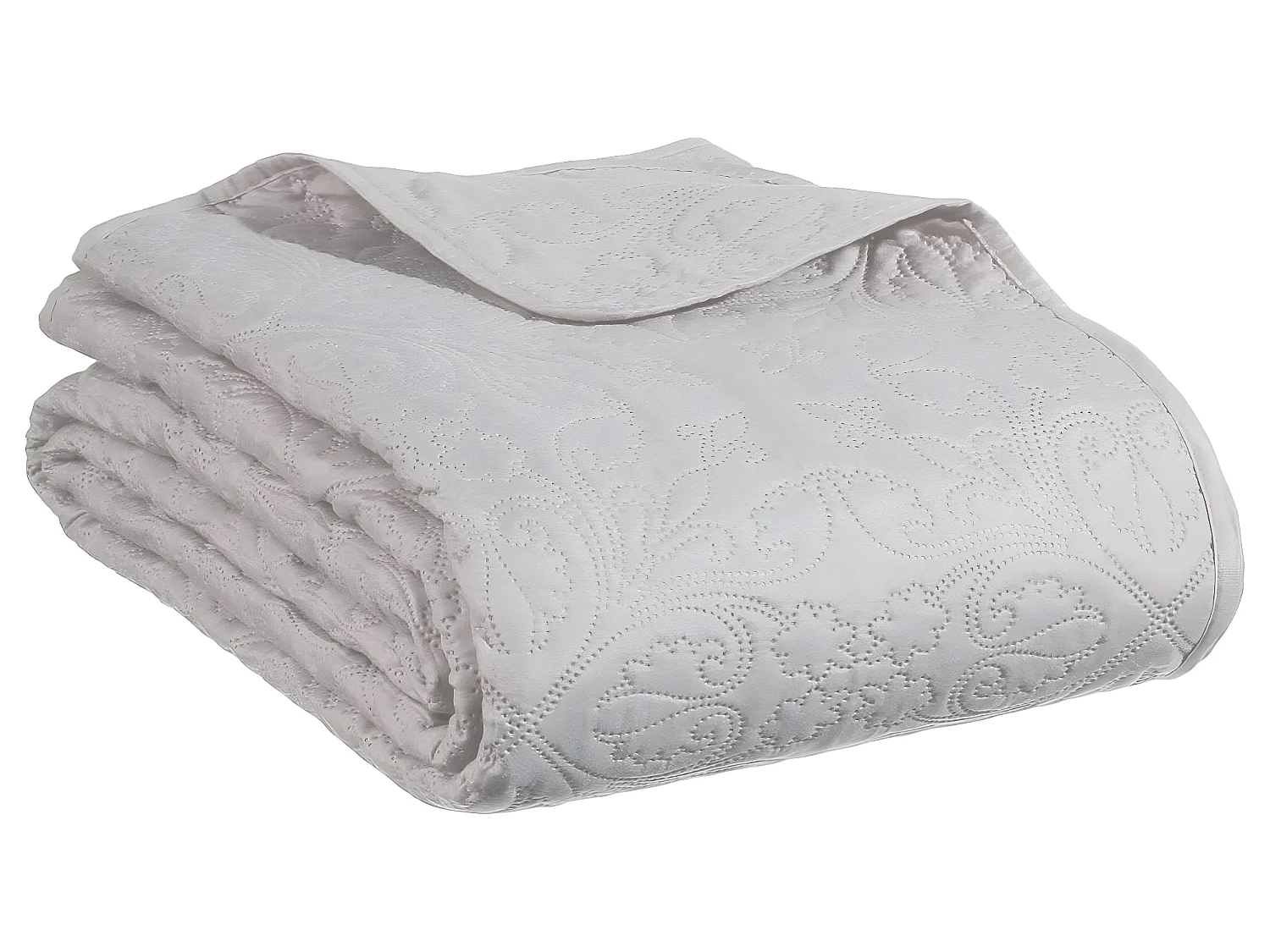 Dessus de lit Taupe motif Arabesque 240 x 260 avec 2 Taies