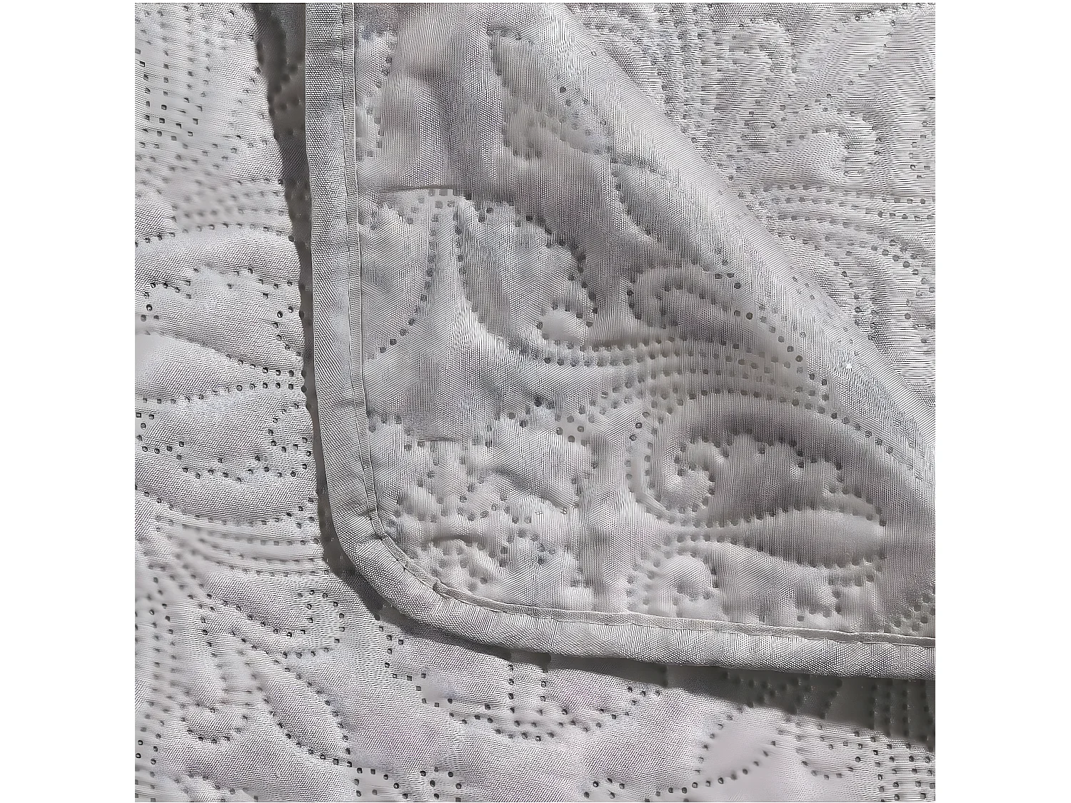 Dessus de lit Taupe motif Arabesque 240 x 260 avec 2 Taies