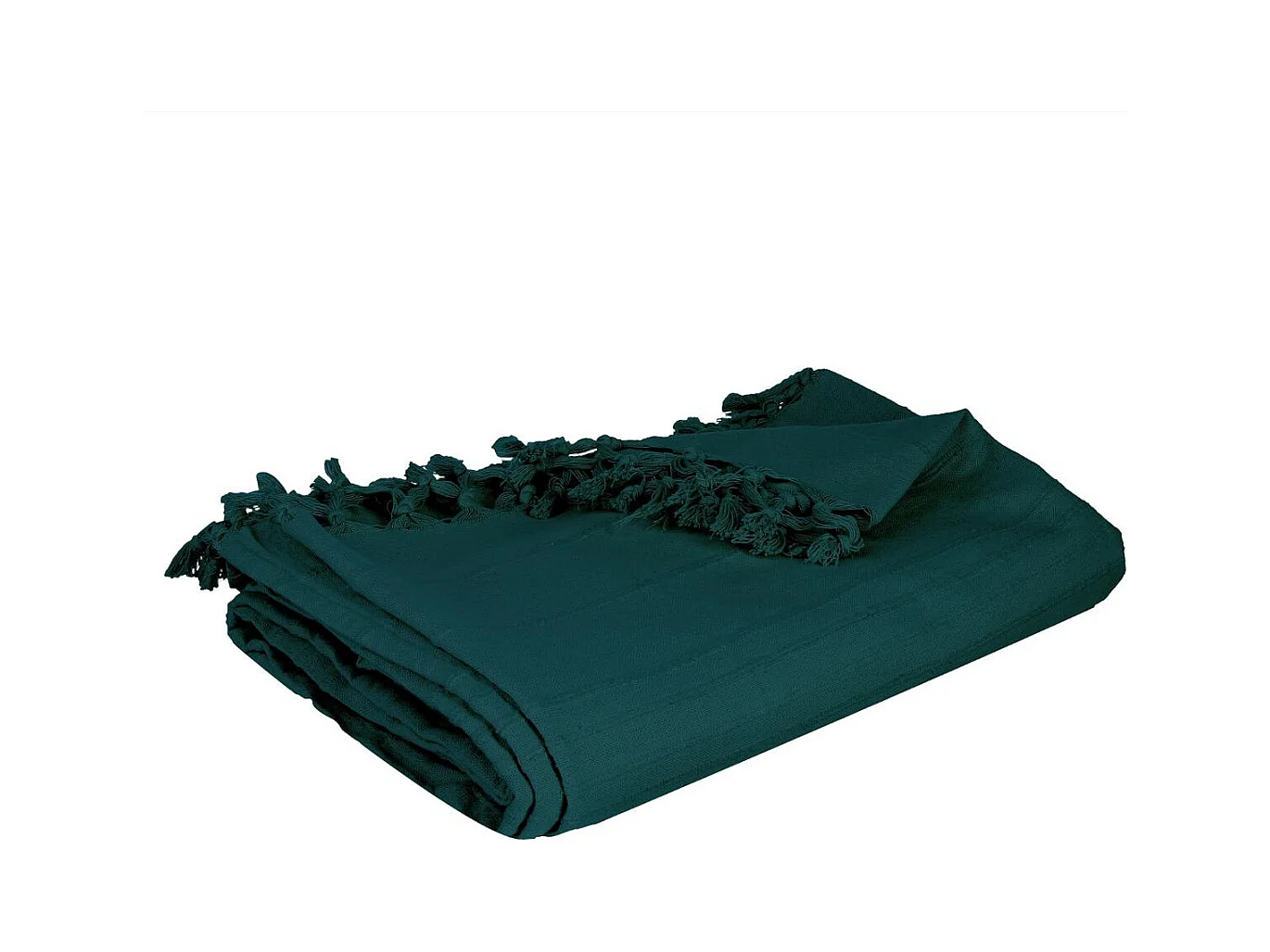 Jeté de Lit 100% Coton Bleu Canard 160 x 220 cm