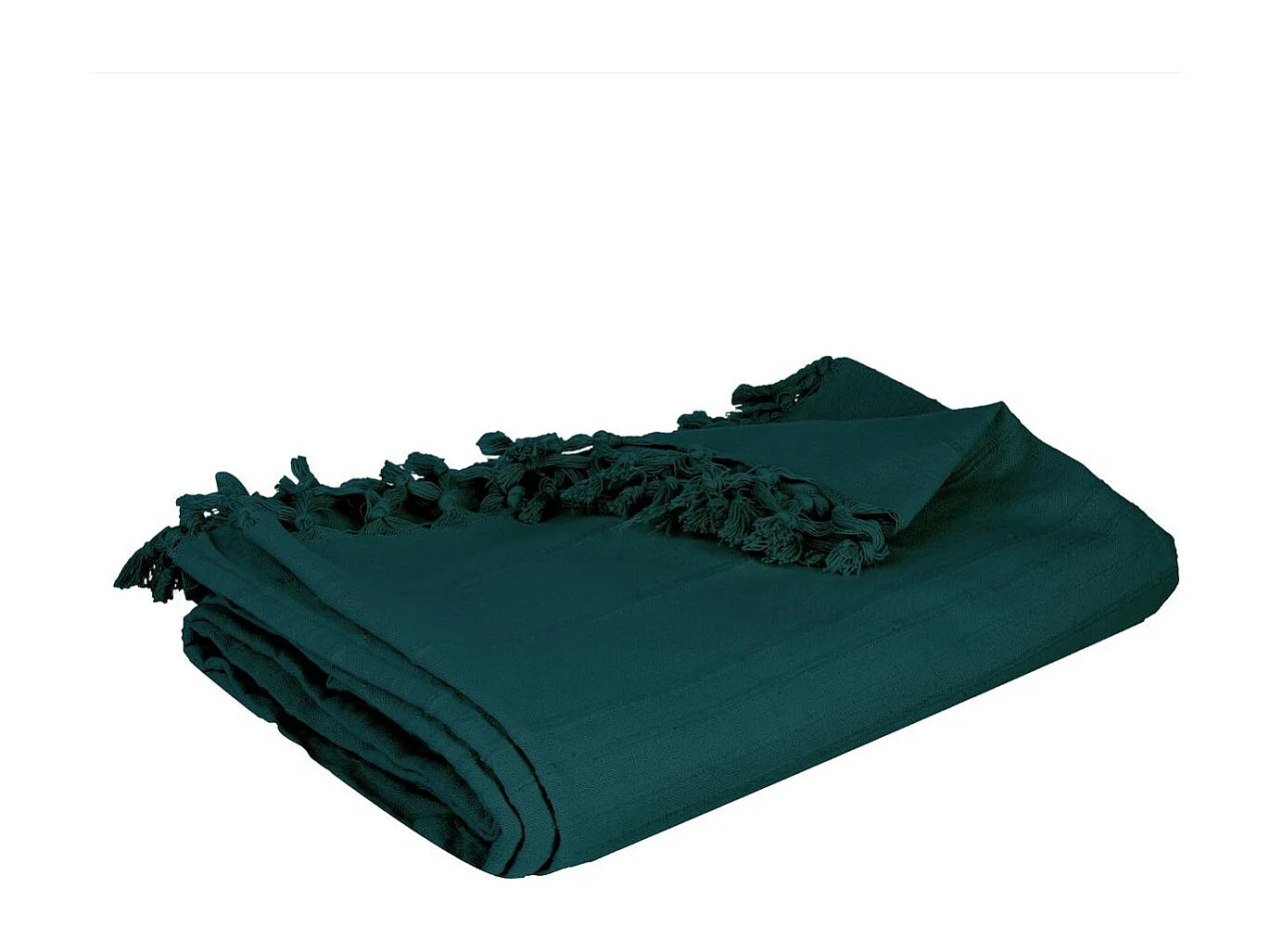 Jeté de Lit 100% Coton Bleu Canard 160 x 220 cm